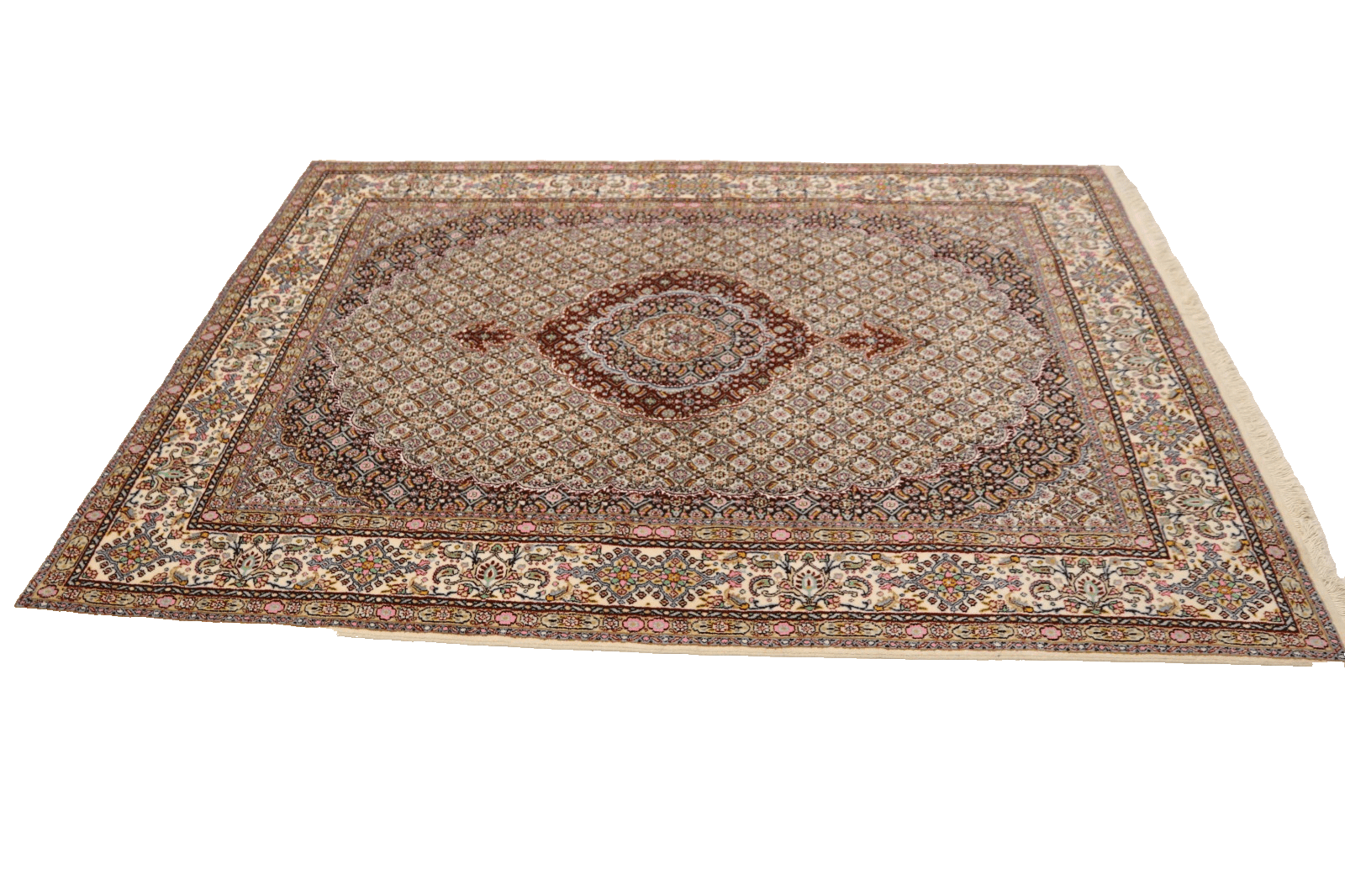 Alternative view of Moud Persian Rug 237 × 162 cm in Wool & Silk, hand-knotted
