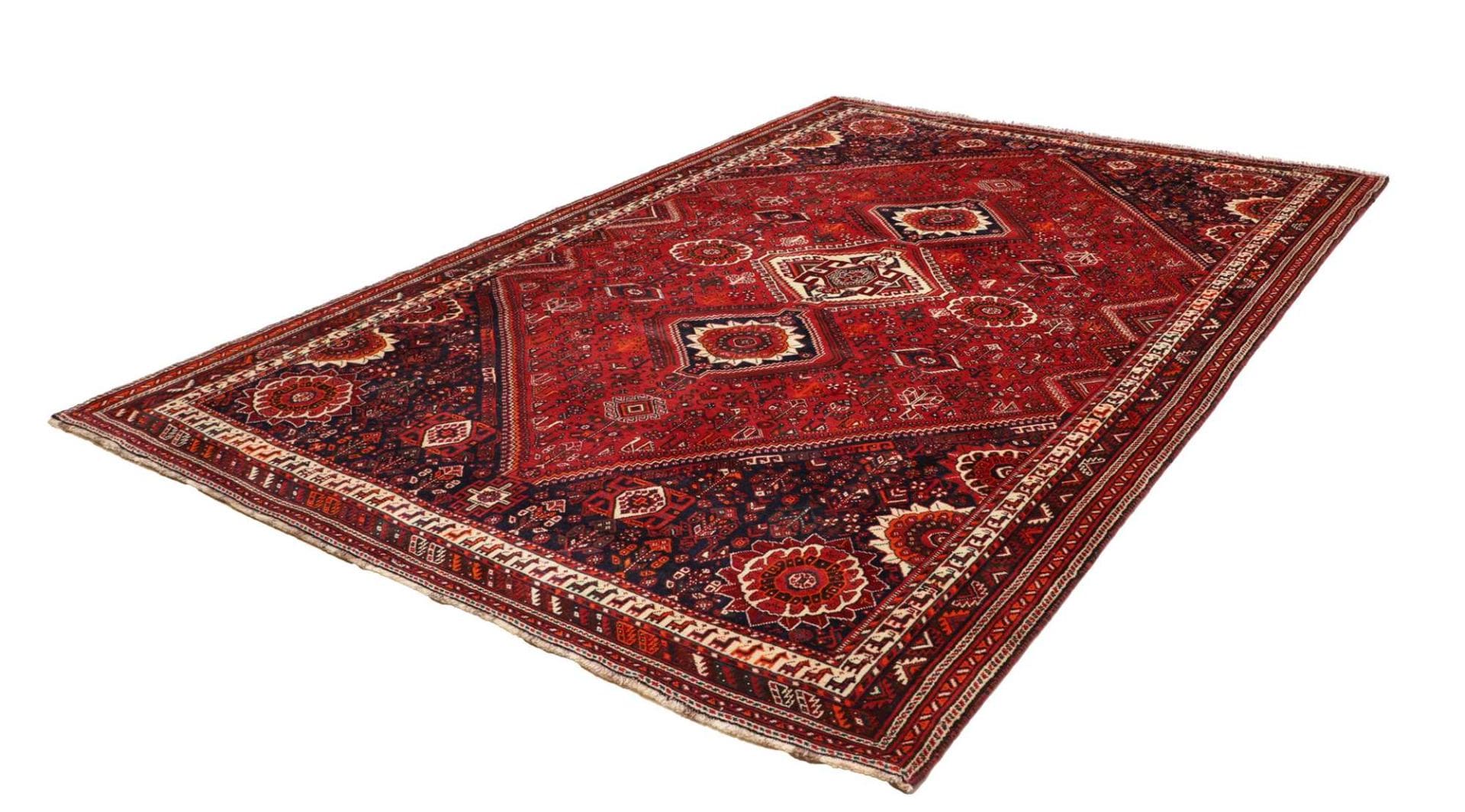 Alternative view of Hand-Knotted Shiraz Persian Rug, 226 × 330 cm, Wool