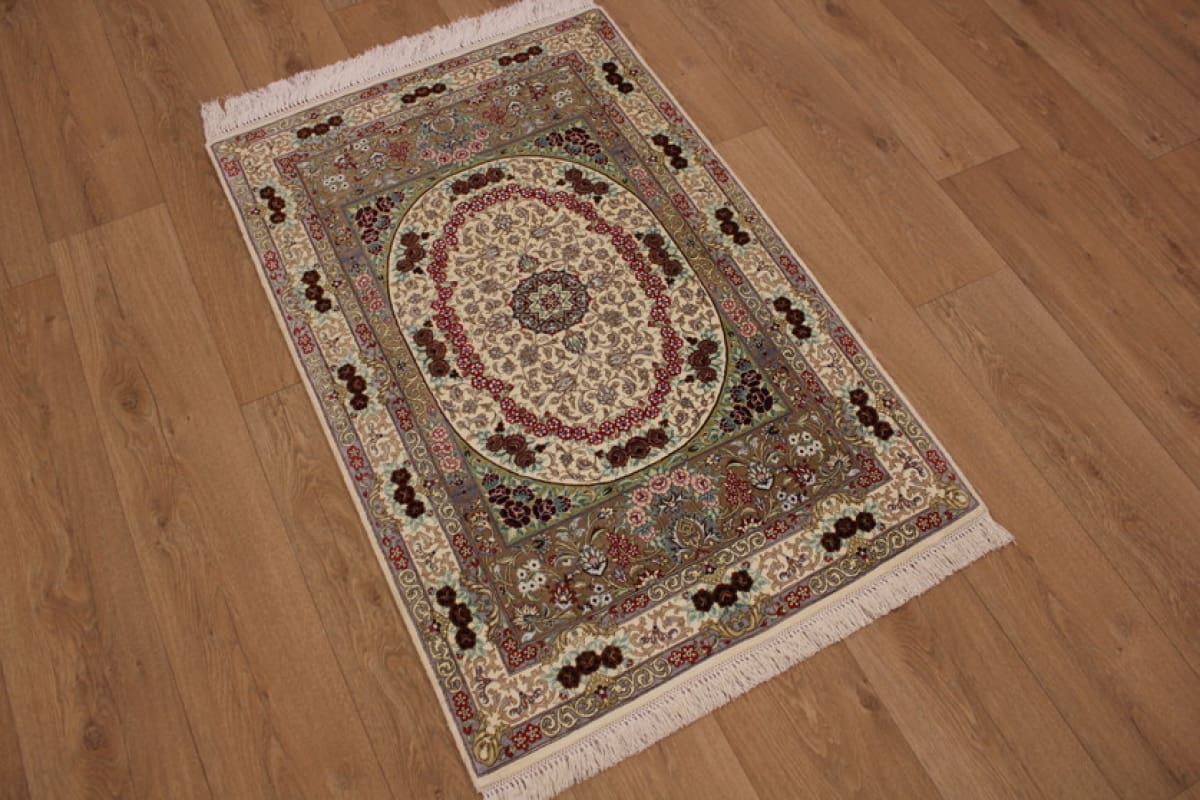 Alternative view of Hand-Knotted Qom Persian Rug, Wool