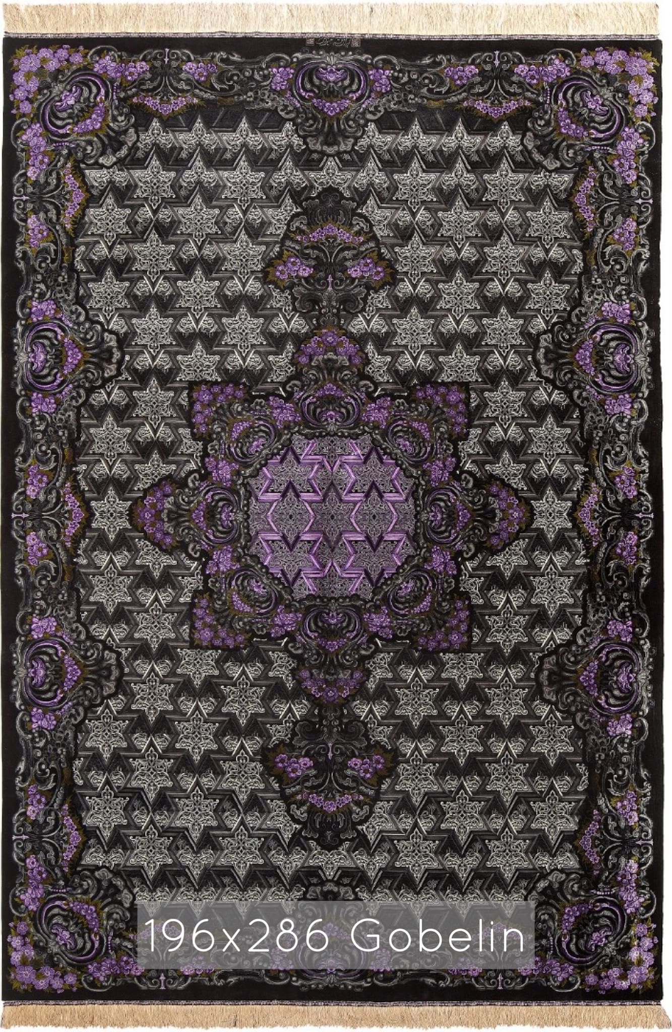 Hand-Knotted Qom Persian Rug, 286 × 196 cm, Silk