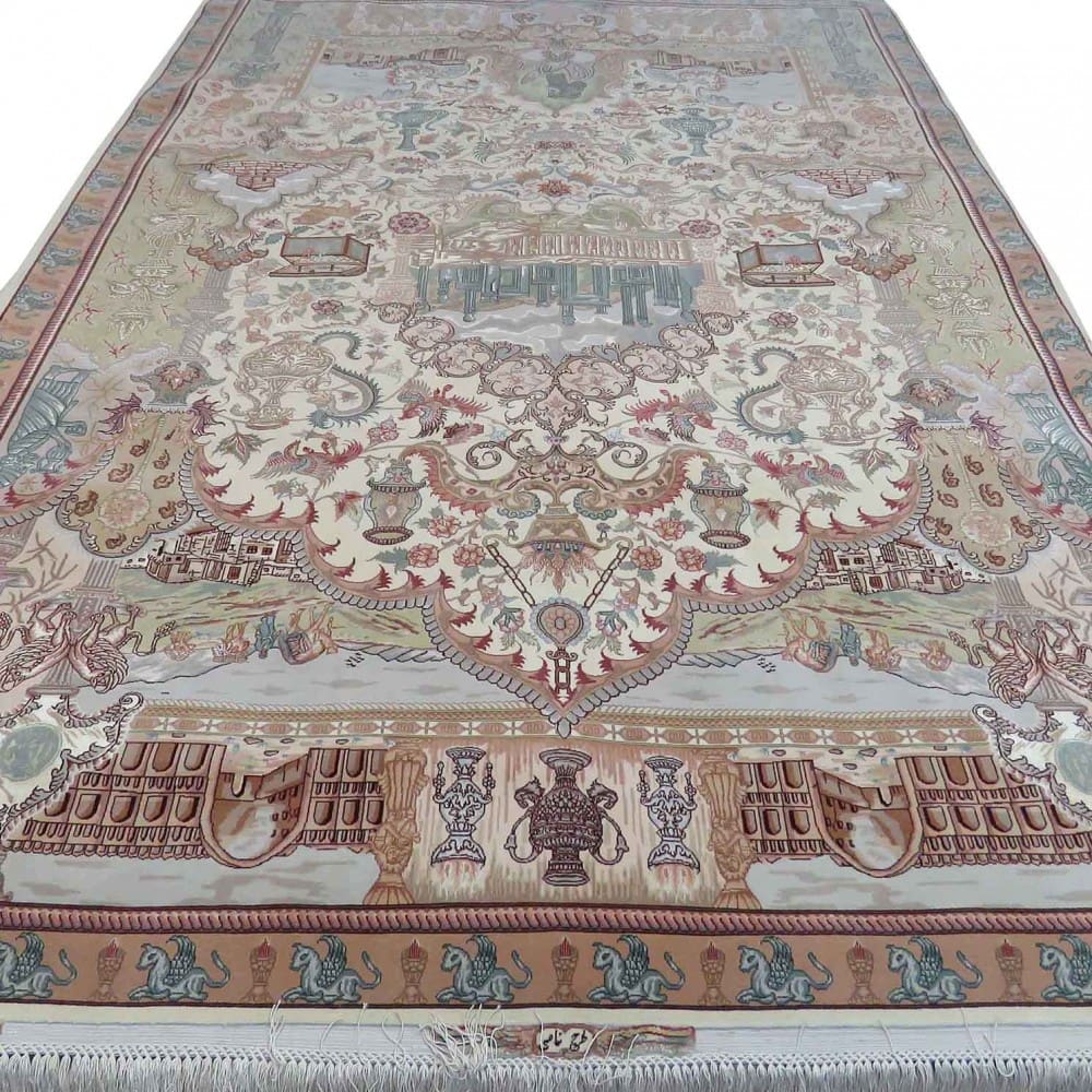 Alternative view of Hand-Knotted Tabriz Persian Rug, 303 × 201 cm