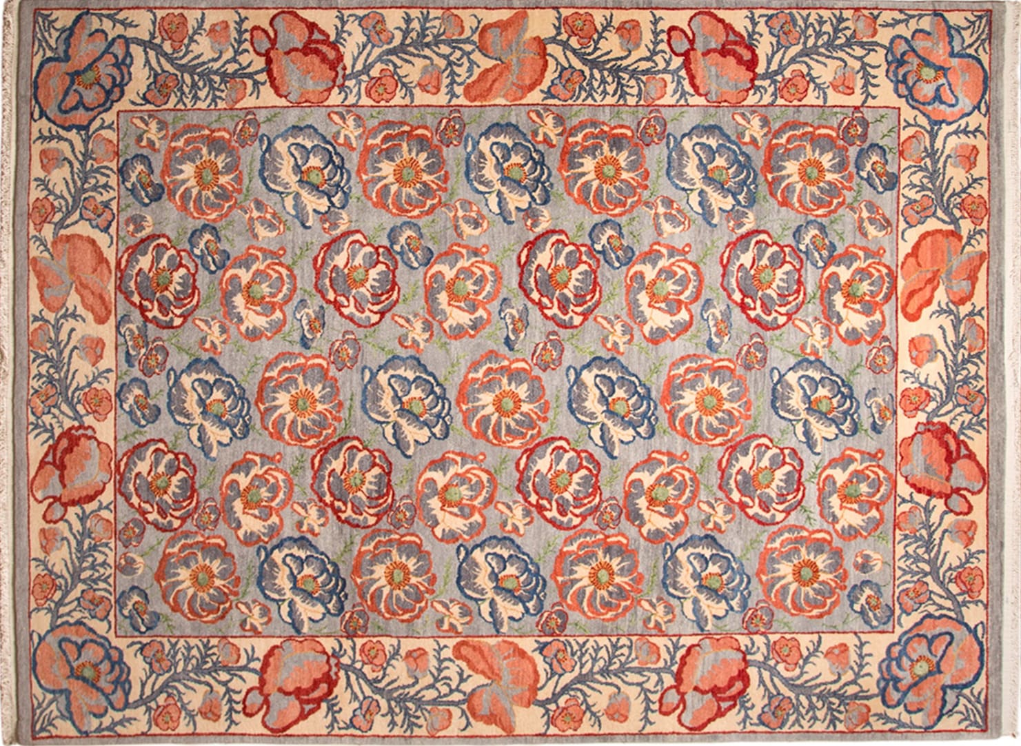 Hand-Knotted Sarouk Farahan Persian Rug, 260 × 206 cm, Wool