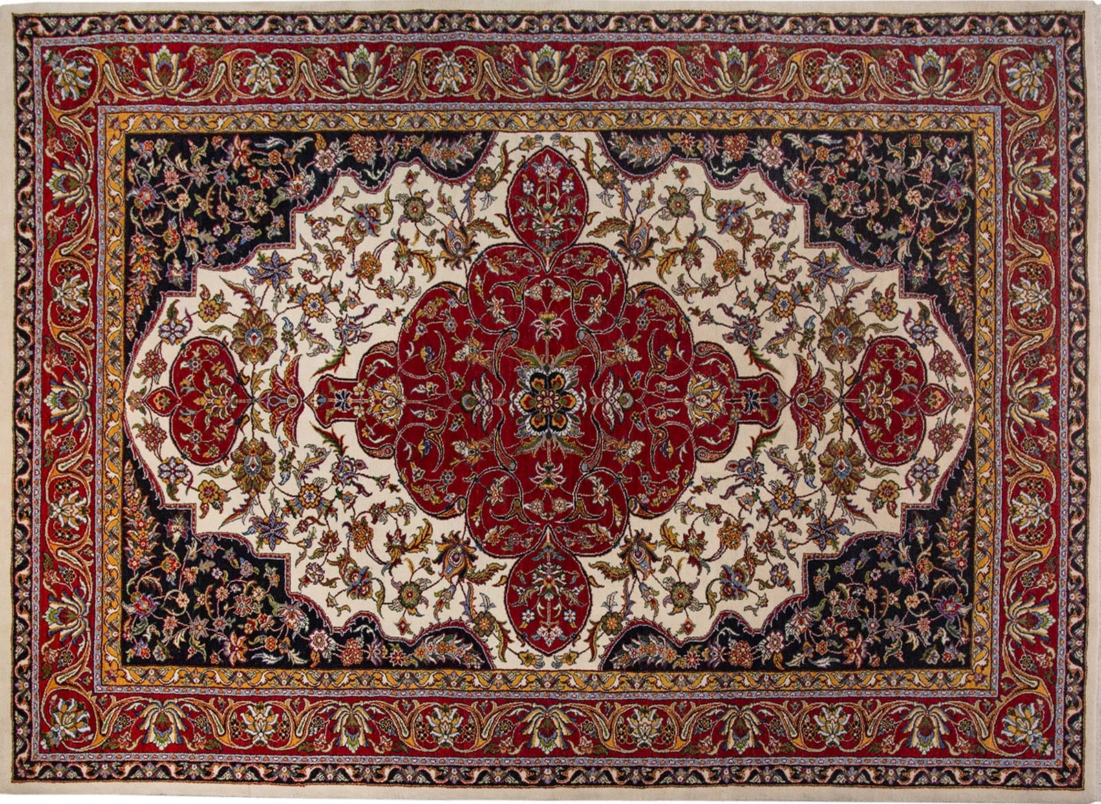 Hand-Knotted Sarouk Farahan Persian Rug, 200 × 300 cm, Wool