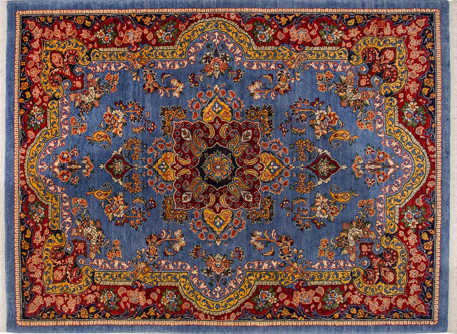 Hand-Knotted Sarouk Farahan Persian Rug, 200 × 300 cm, Wool