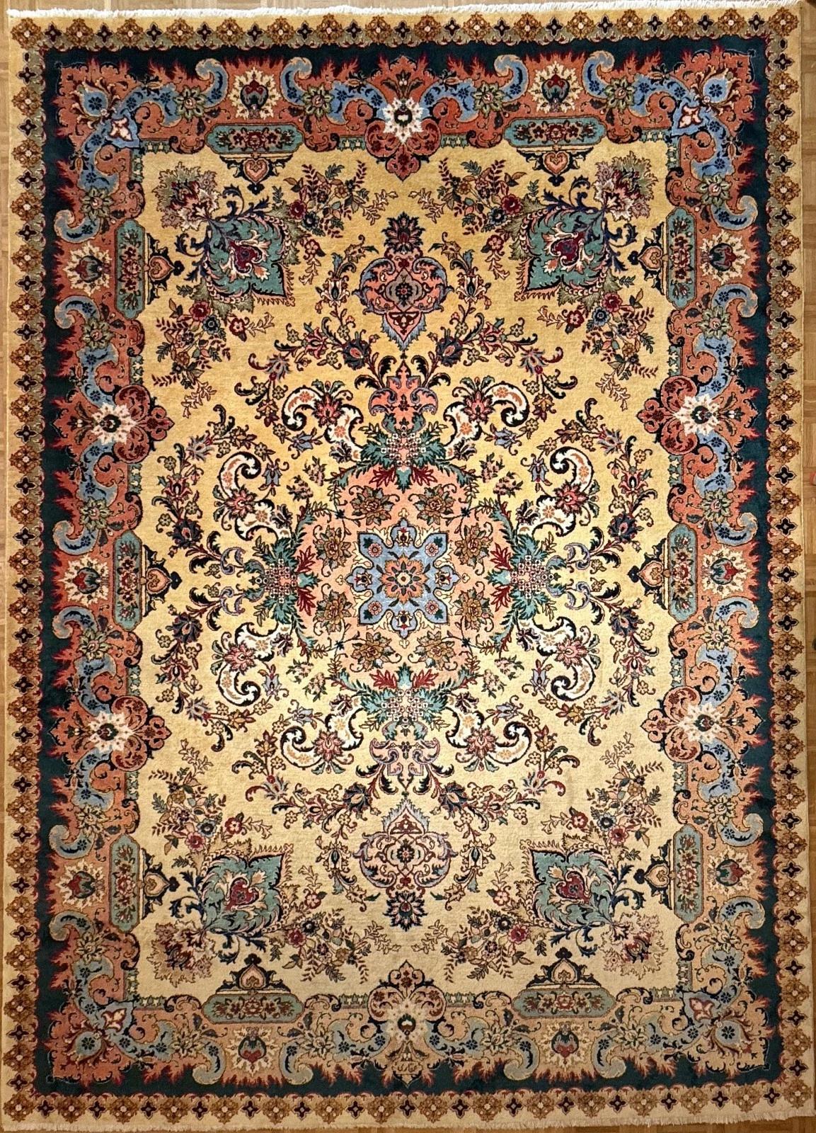 Hand-Knotted Tabriz Persian Rug, 405 × 290 cm, Wool