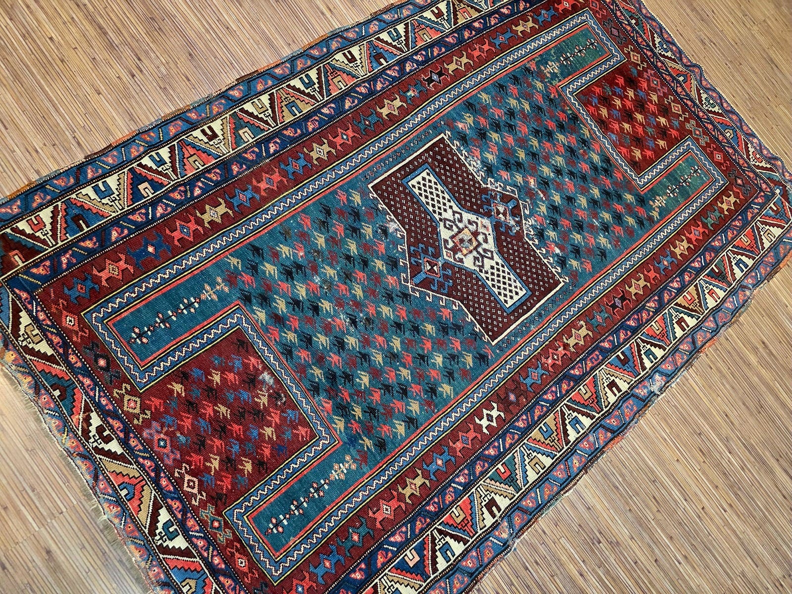 Alternative view of Geometrisch Oriental Rug 180 × 120 cm in Wool, hand-knotted
