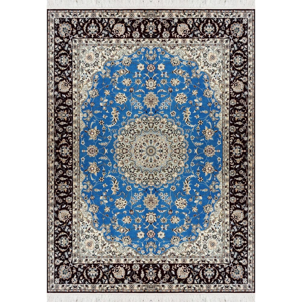 Hand-Knotted Nain Persian Rug, 160 × 220 cm, Wool & Silk