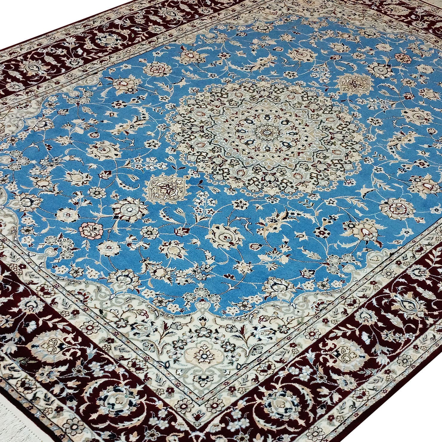 Alternative view of Hand-Knotted Nain Persian Rug, 160 × 220 cm, Wool & Silk