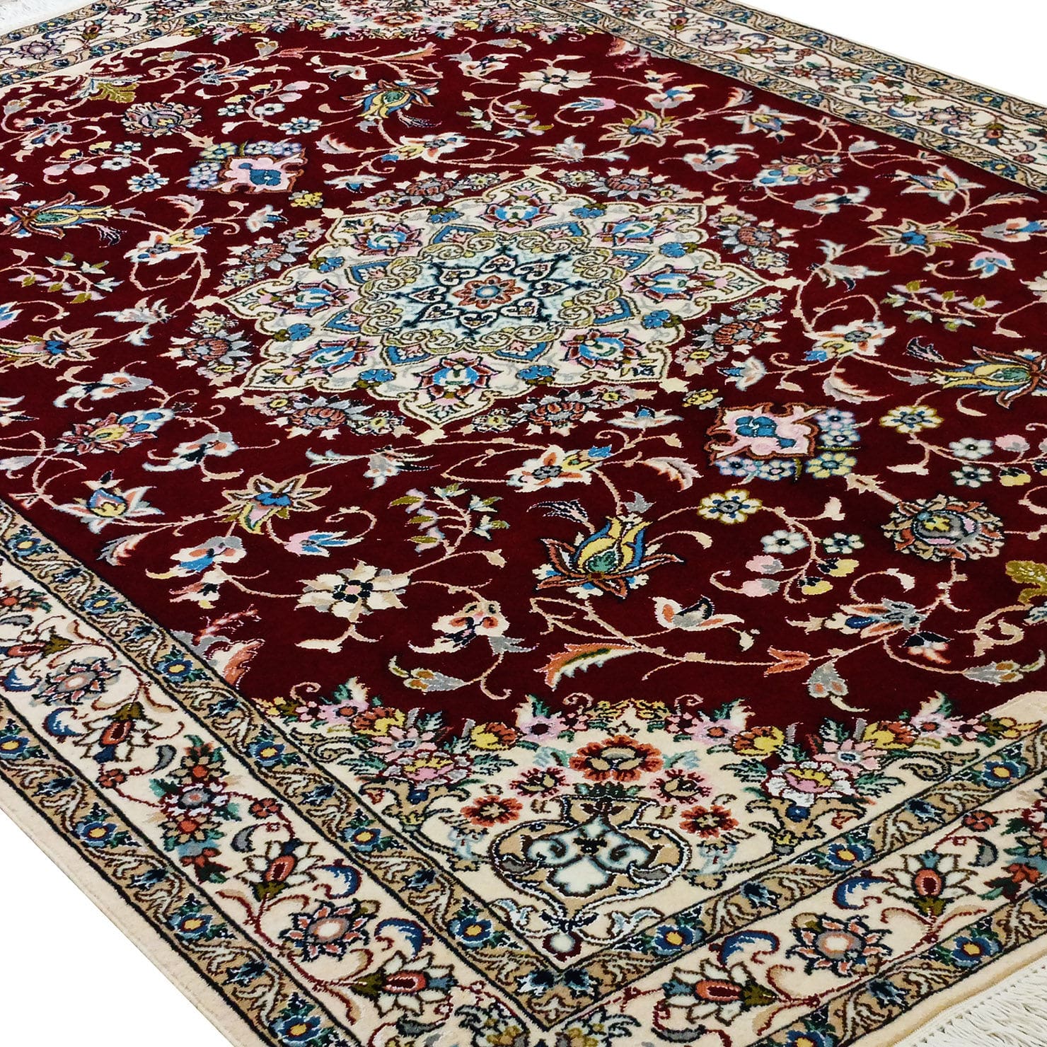 Hand-Knotted Nain Persian Rug, 155 × 215 cm, Wool & Silk - Image 3