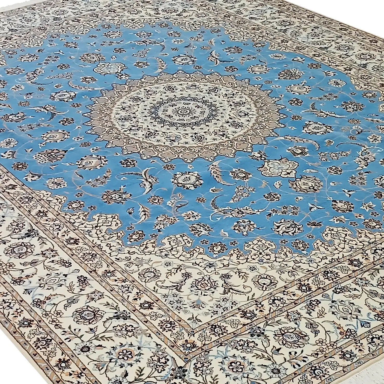 Wool & Silk Nain Persian Rug 254 × 354 cm, hand-knotted - Image 3