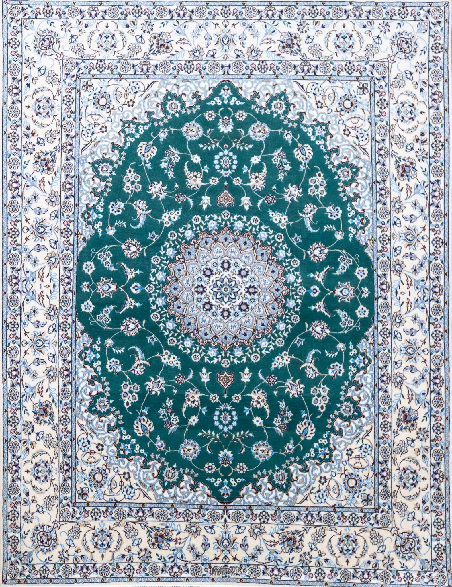Hand-Knotted Nain Persian Rug, 200 × 150 cm, Wool