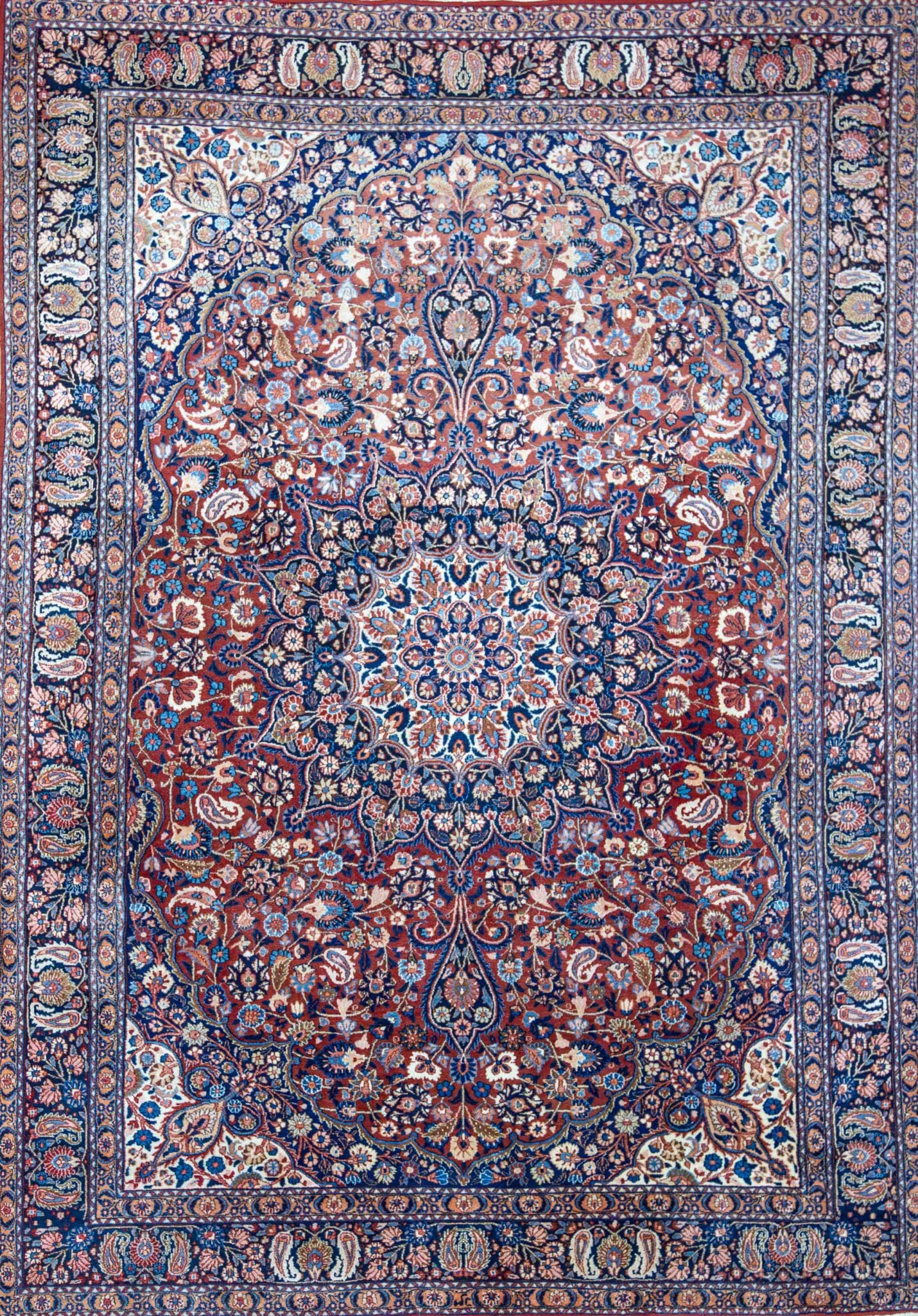Hand-Knotted Mashhad Persian Rug, 296 × 203 cm, Wool