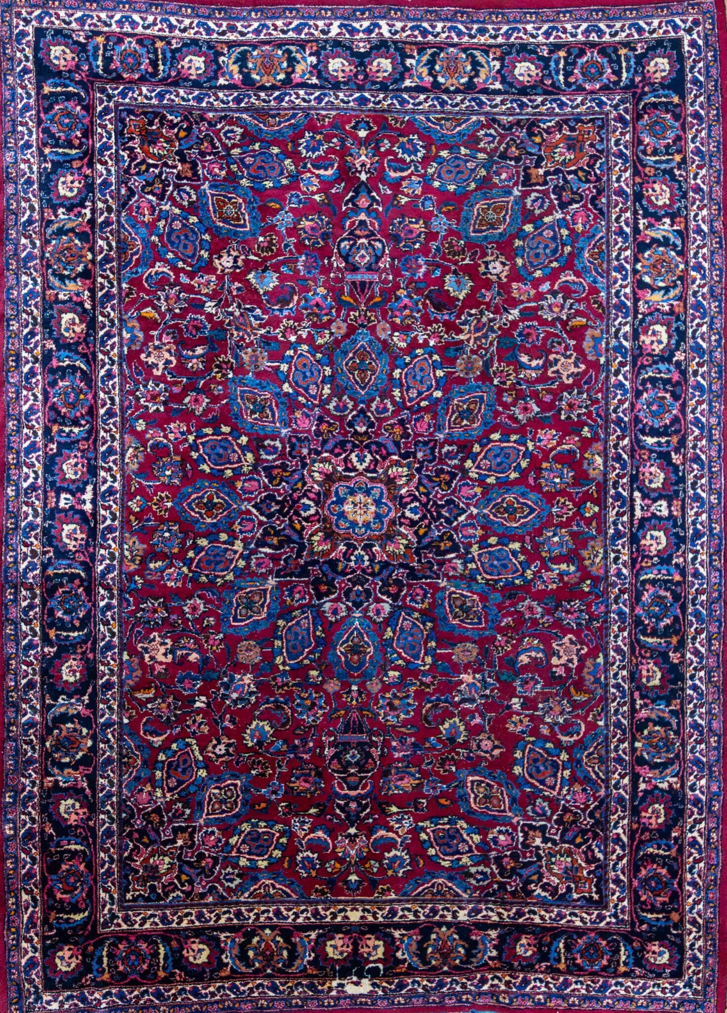 Hand-Knotted Mashhad Persian Rug, 283 × 200 cm, Wool