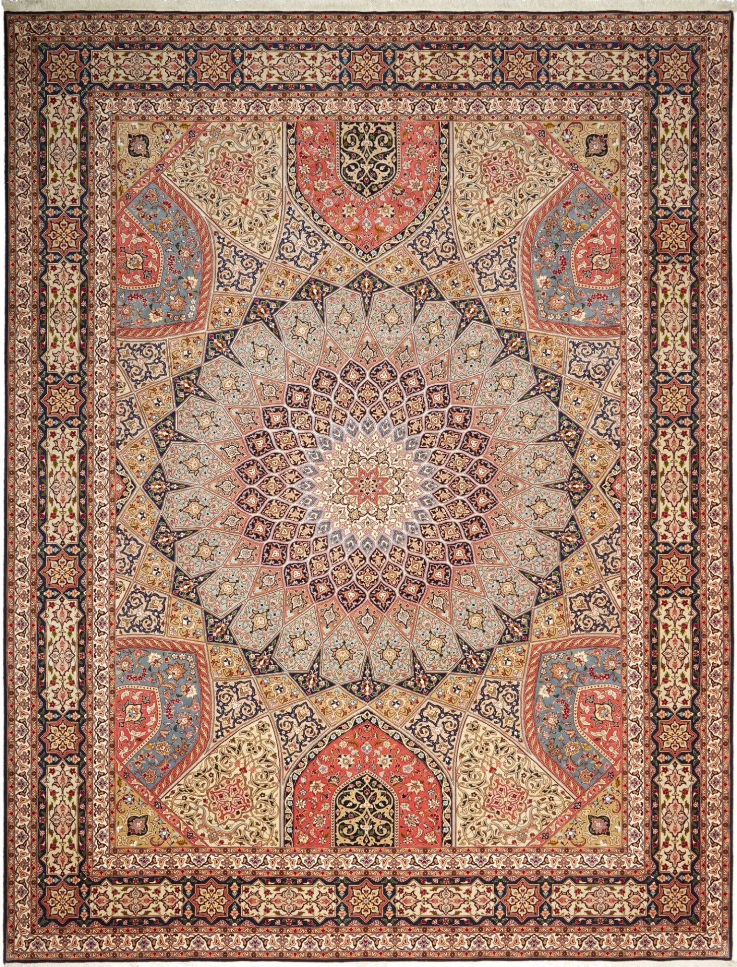 Hand-Knotted Tabriz Persian Rug, 303 × 396 cm, Wool