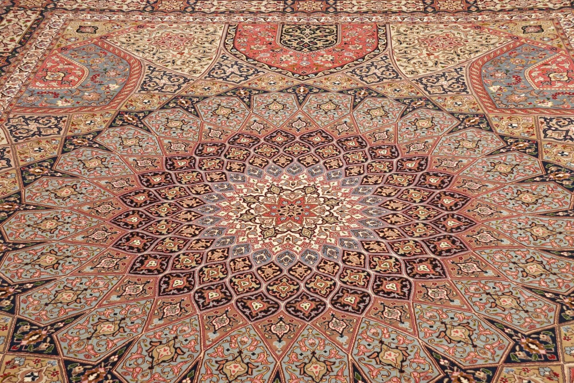 Hand-Knotted Tabriz Persian Rug, 303 × 396 cm, Wool - Image 8