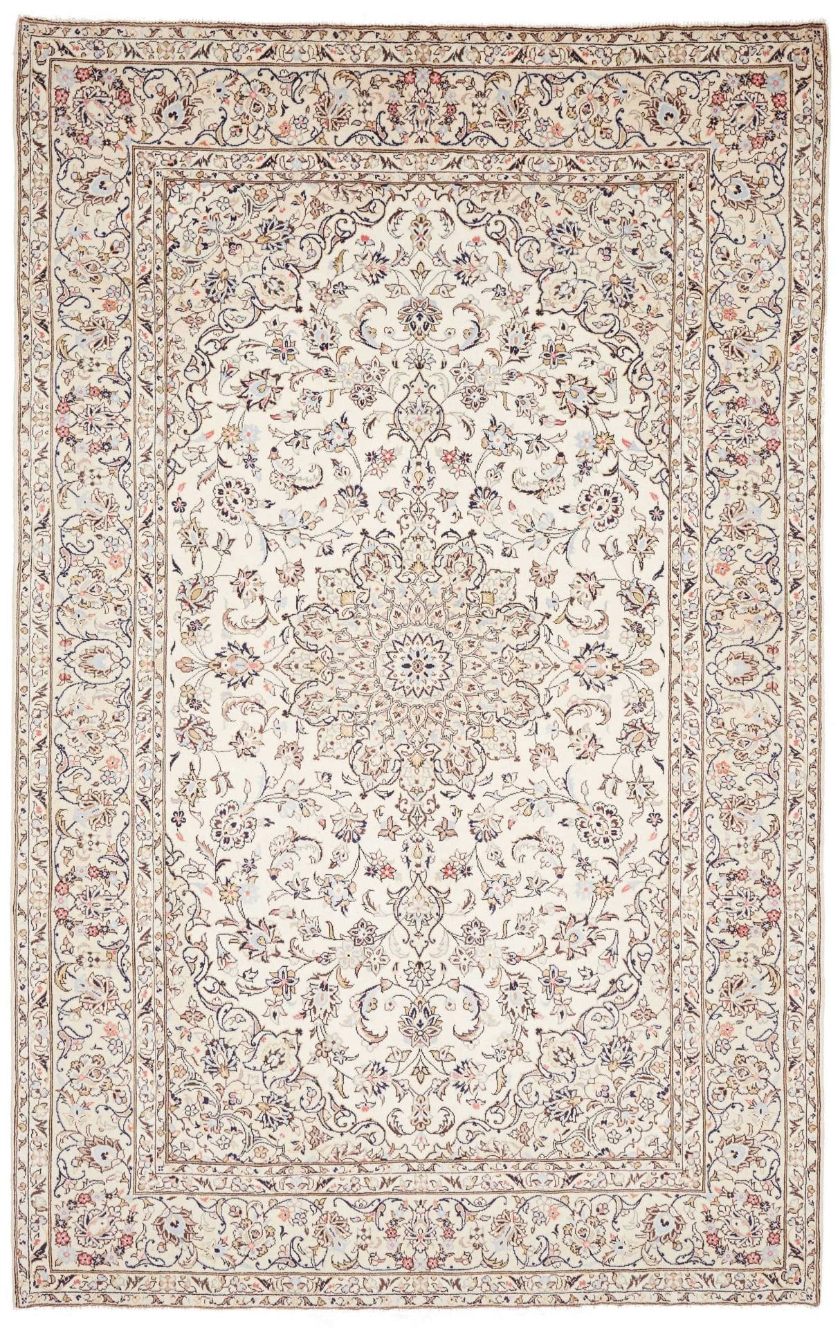 Hand-Knotted Kashan Persian Rug, 195 × 305 cm, Wool