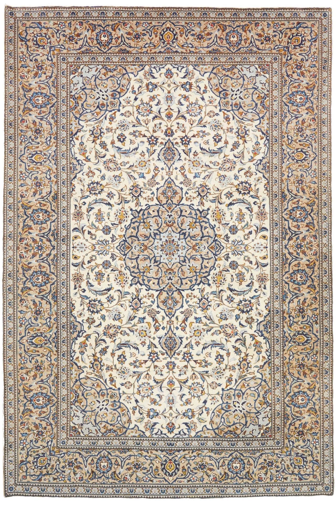 Wool Kashan Persian Rug 196 × 291 cm, hand-knotted