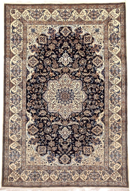 Wool & Silk Nain Persian Rug 365 × 248 cm, hand-knotted
