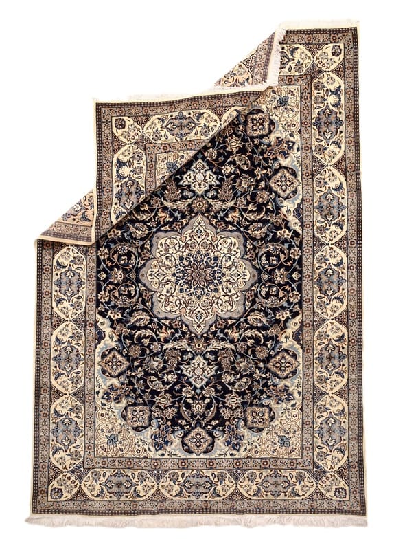 Alternative view of Wool & Silk Nain Persian Rug 365 × 248 cm, hand-knotted