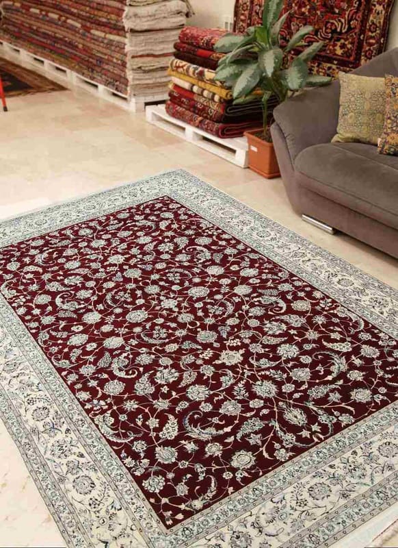 Alternative view of Wool & Silk Nain Persian Rug 357 × 258 cm, hand-knotted