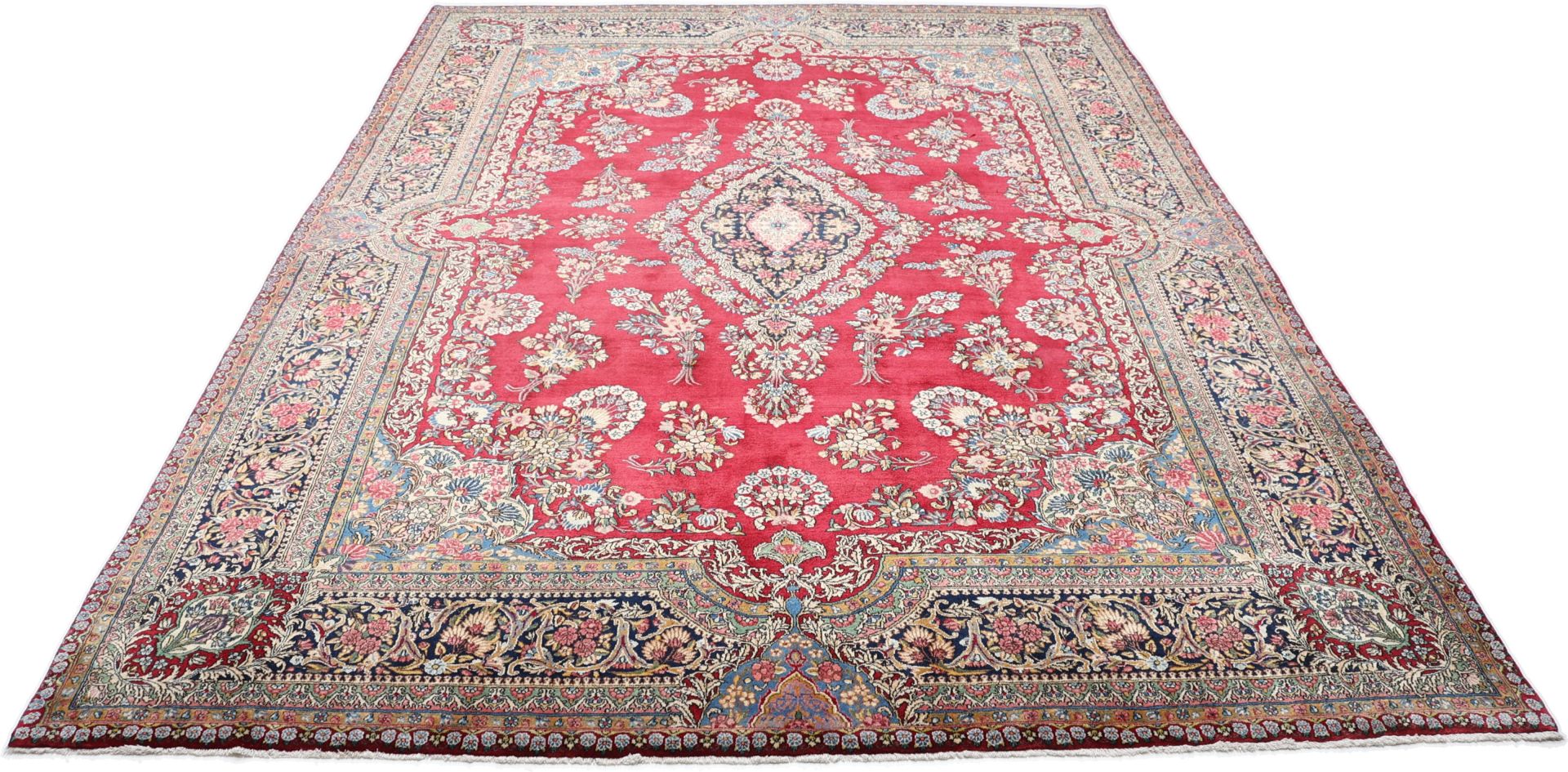 Alternative view of Kerman Persian Rug 275 × 375 cm in Wool, hand-knotted