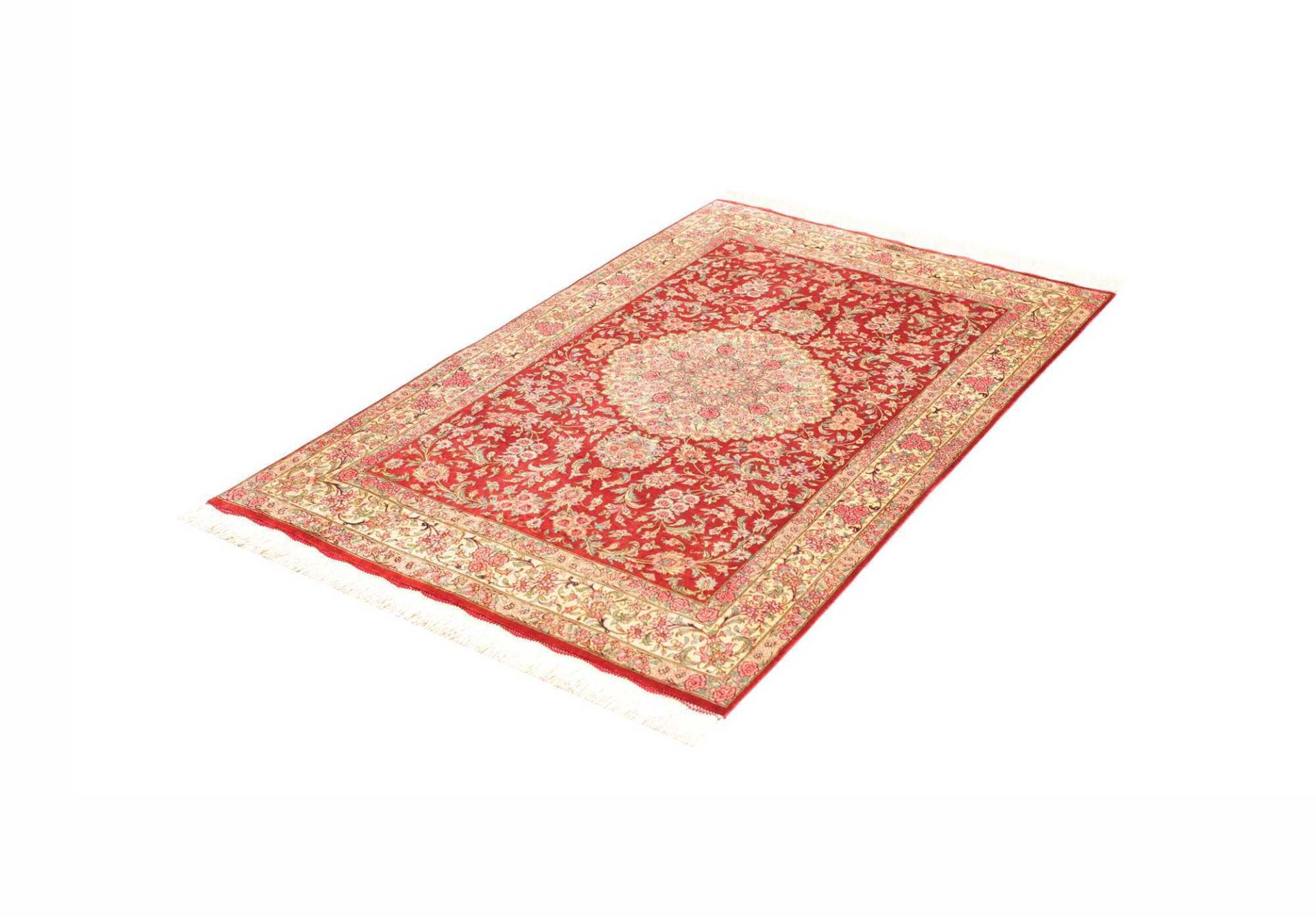 Alternative view of Qom Persian Rug 98 × 150 cm in Silk, hand-knotted