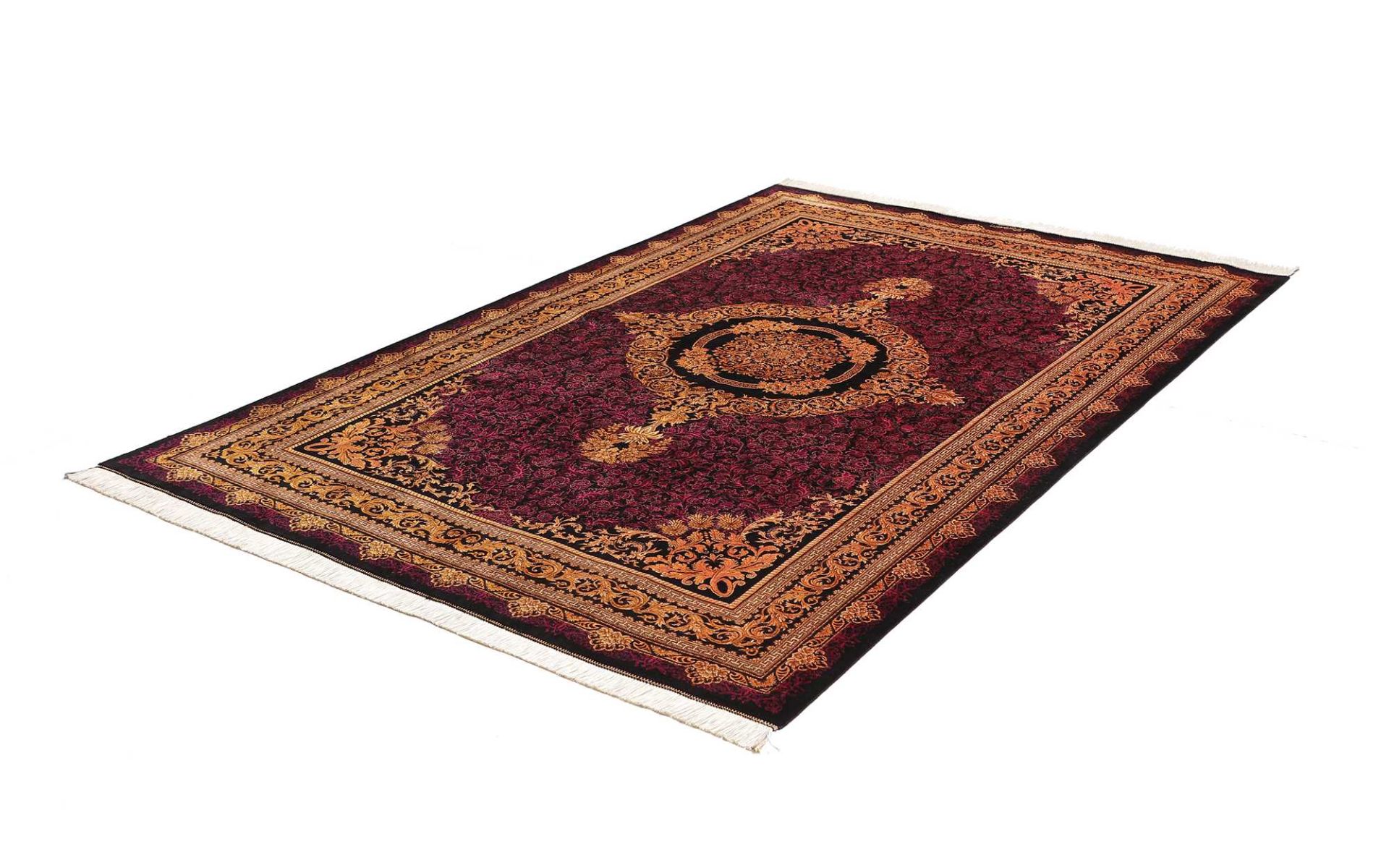 Alternative view of Hand-Knotted Qom Persian Rug, 157 × 230 cm, Silk