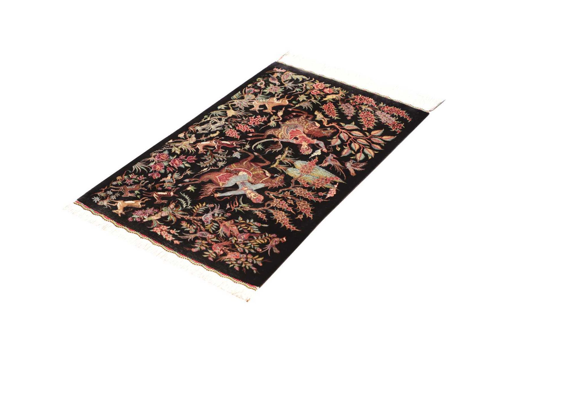 Alternative view of Silk Qom Persian Rug 54 × 86 cm, hand-knotted