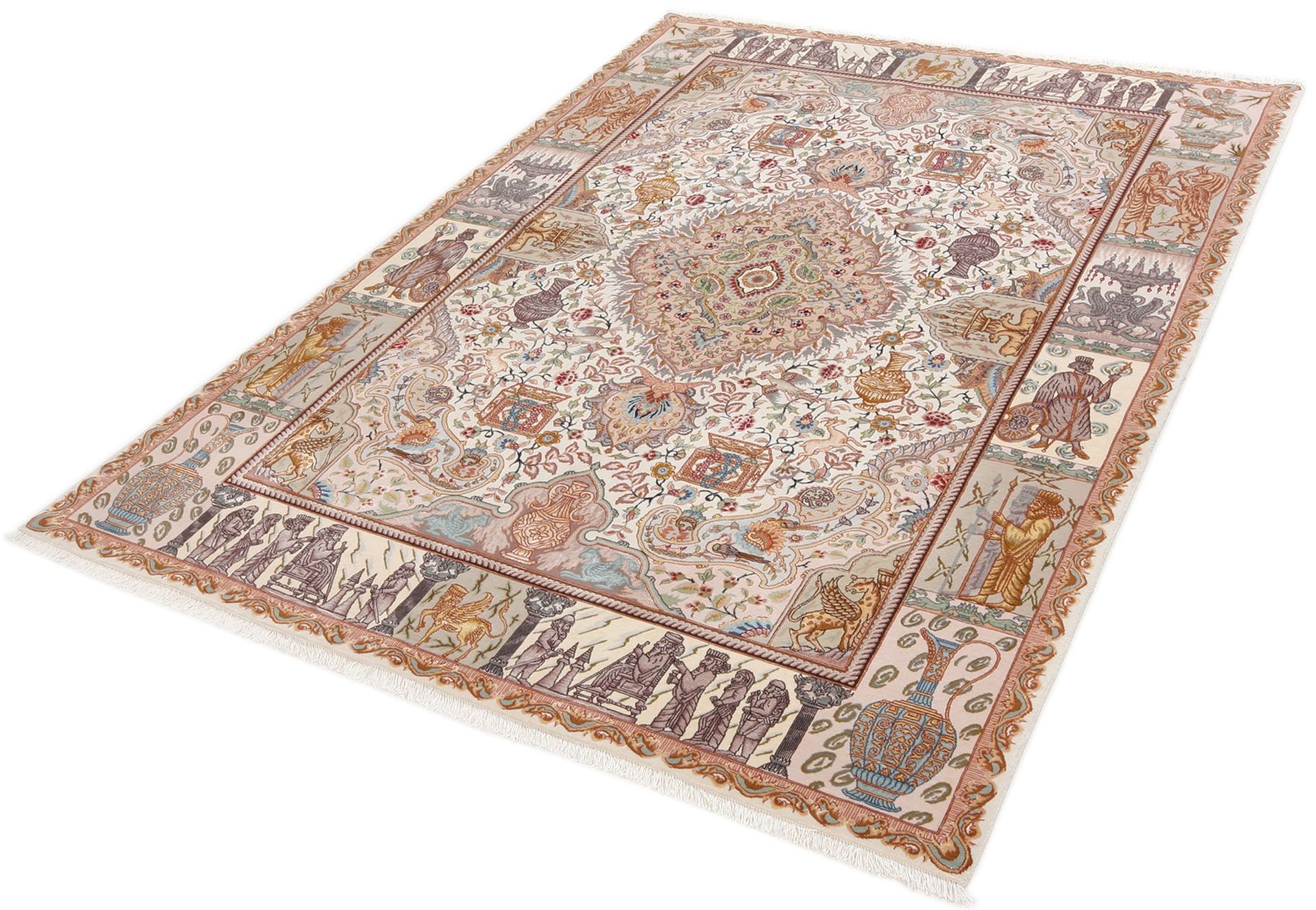 Alternative view of Tabriz Persian Rug 148 × 210 cm in Wool & Silk, hand-knotted
