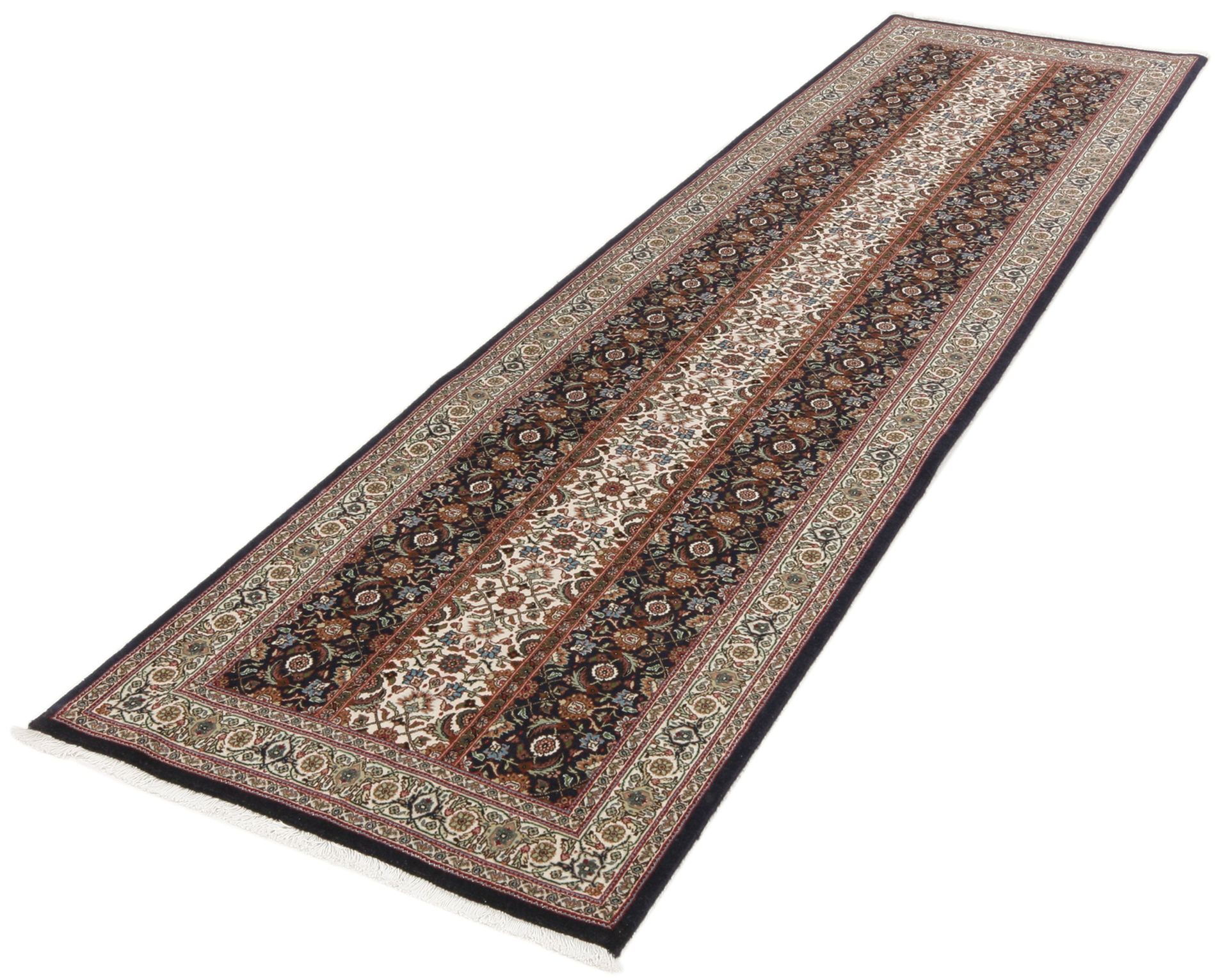 Alternative view of Wool & Silk Tabriz Persian Rug 83 × 310 cm, hand-knotted
