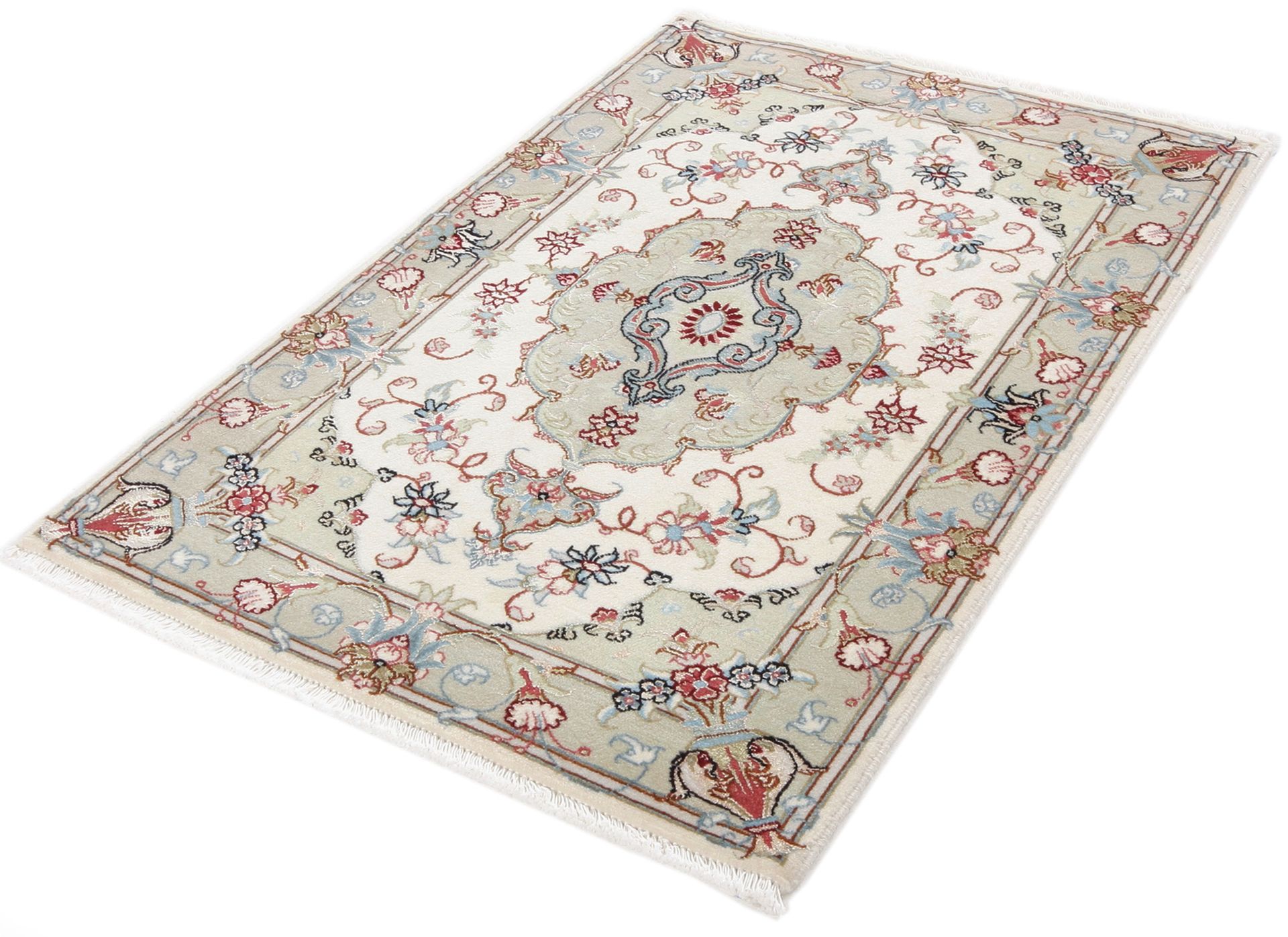 Alternative view of Tabriz Persian Rug 62 × 95 cm in Wool & Silk, hand-knotted