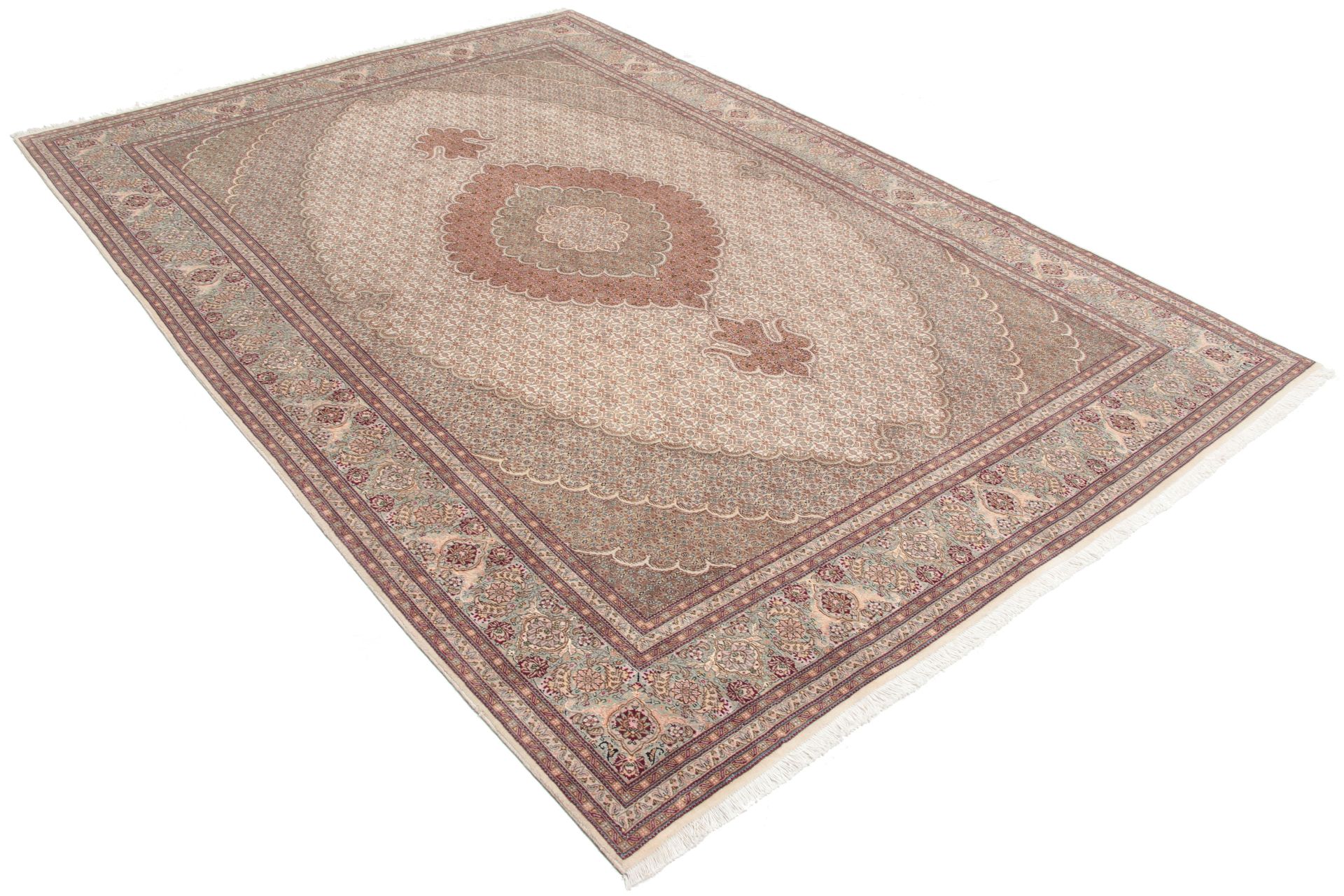 Alternative view of Hand-Knotted Tabriz Persian Rug, 207 × 305 cm, Wool & Silk
