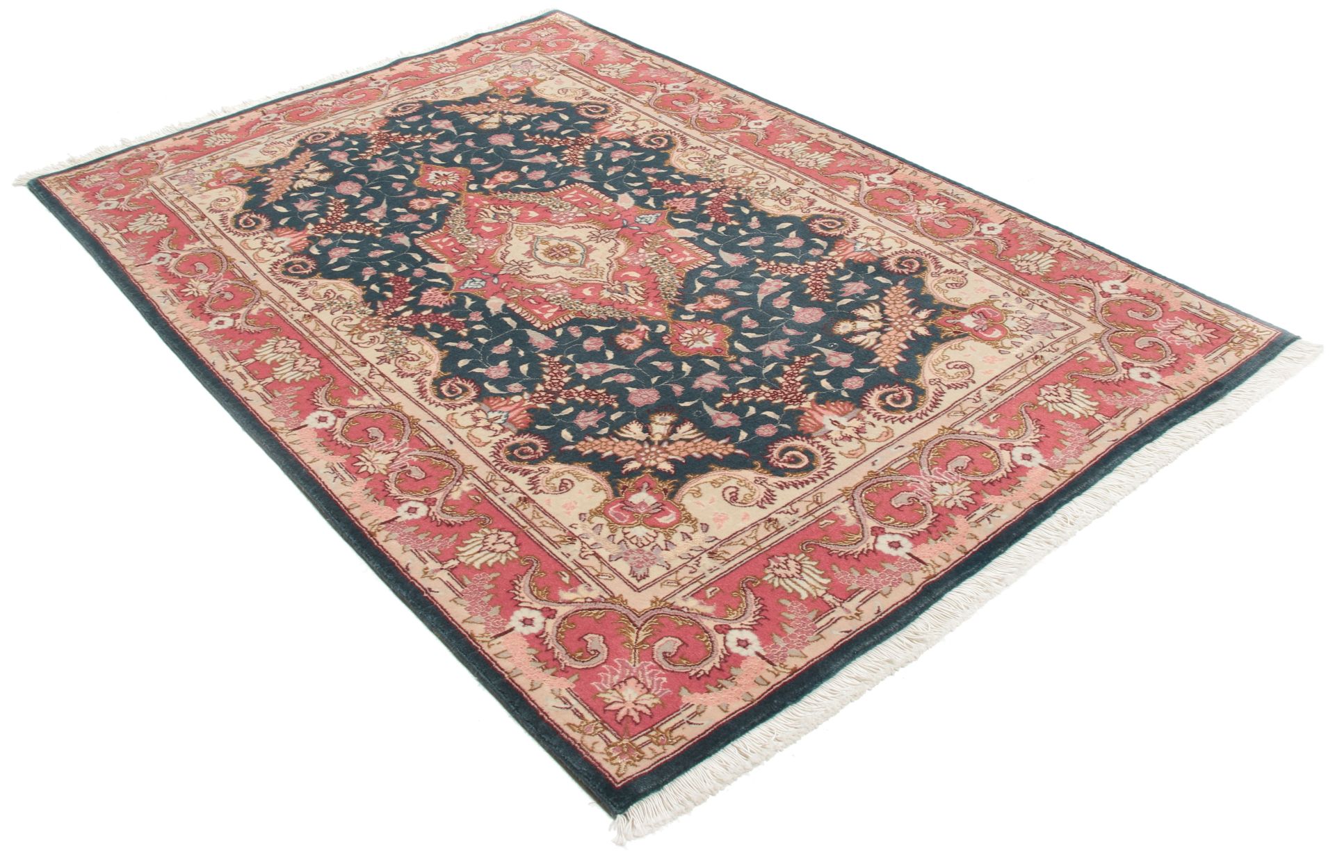 Alternative view of Tabriz Persian Rug 103 × 150 cm in Wool & Silk, hand-knotted