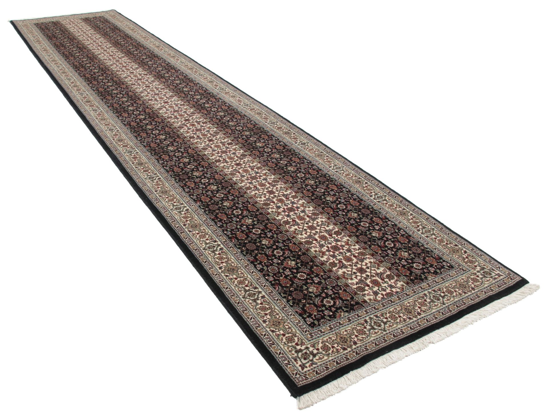 Alternative view of Hand-Knotted Tabriz Persian Rug, 85 × 392 cm, Wool & Silk
