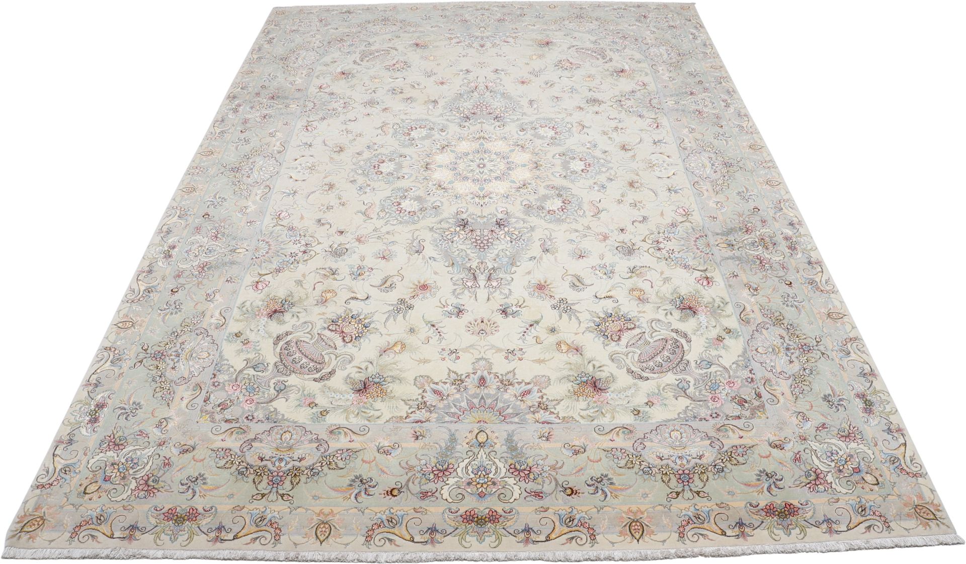 Alternative view of Wool & Silk Tabriz Persian Rug 240 × 365 cm, hand-knotted
