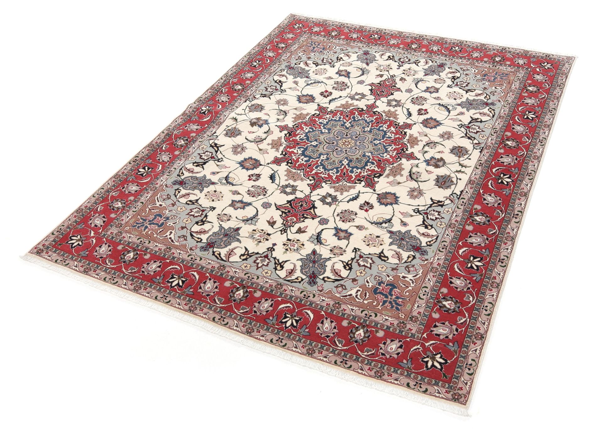 Alternative view of Wool & Silk Tabriz Persian Rug 152 × 200 cm, hand-knotted