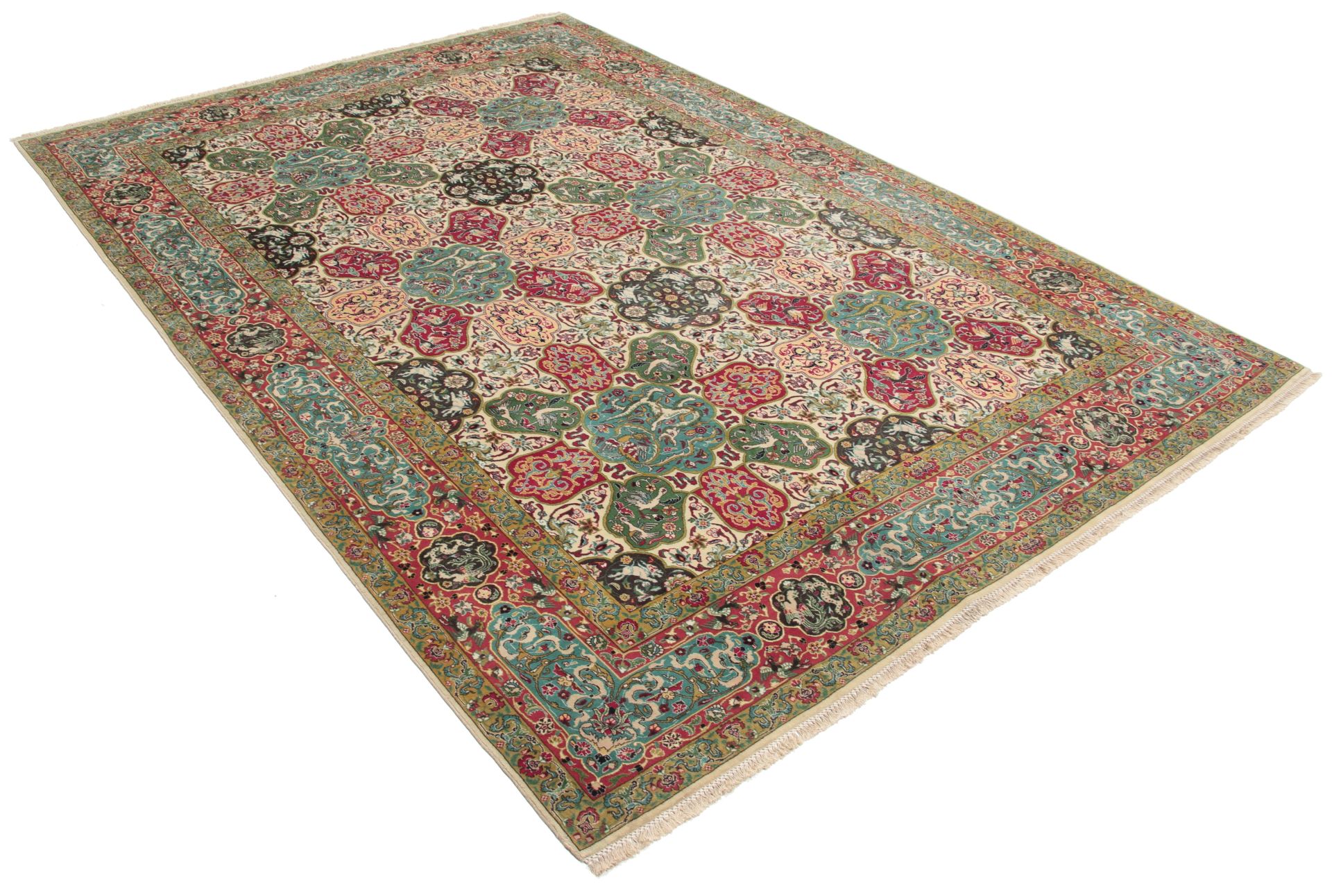 Alternative view of Hand-Knotted Tabriz Persian Rug, 200 × 292 cm, Wool & Silk