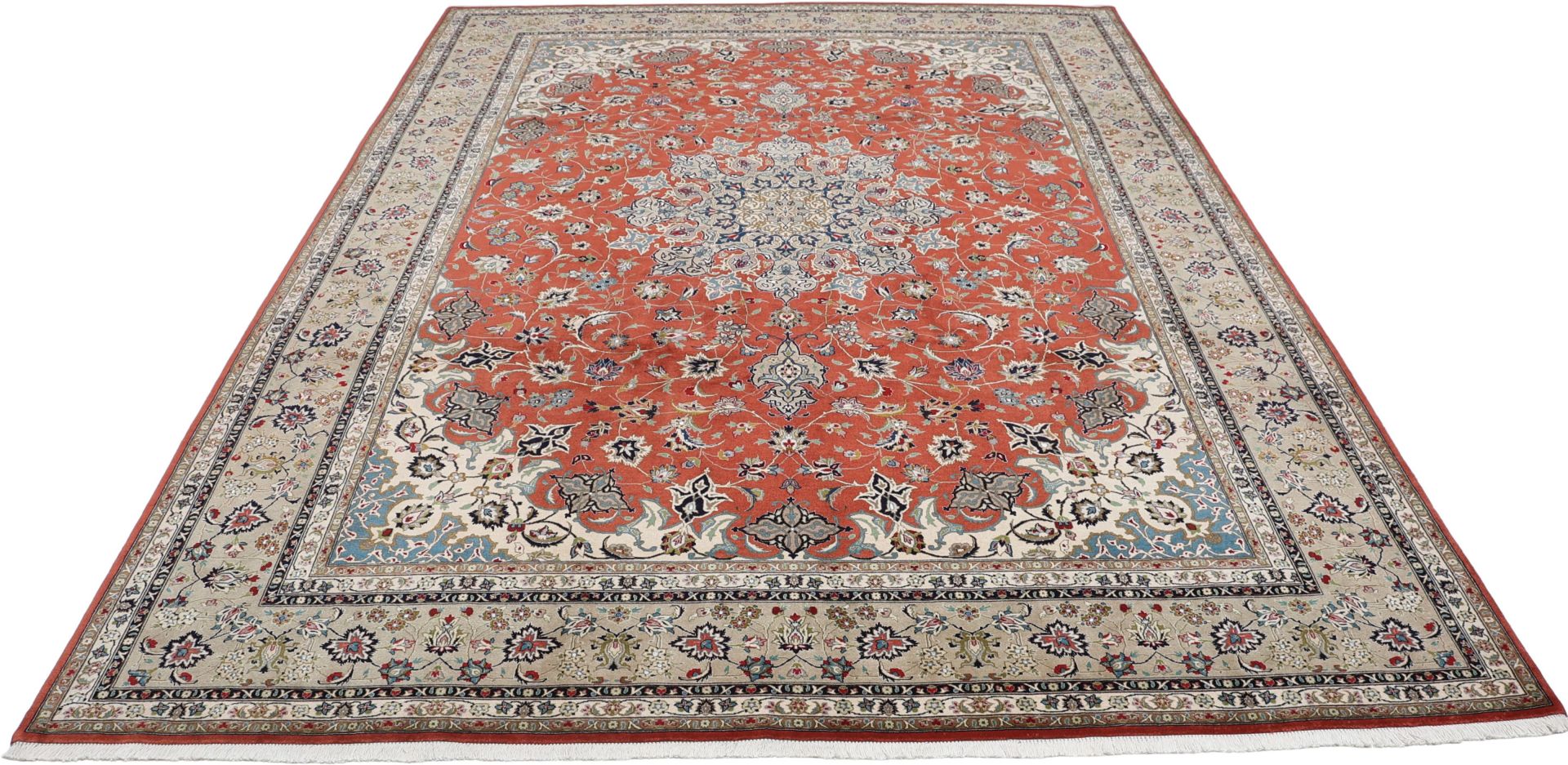 Alternative view of Hand-Knotted Tabriz Persian Rug, 250 × 347 cm, Wool & Silk