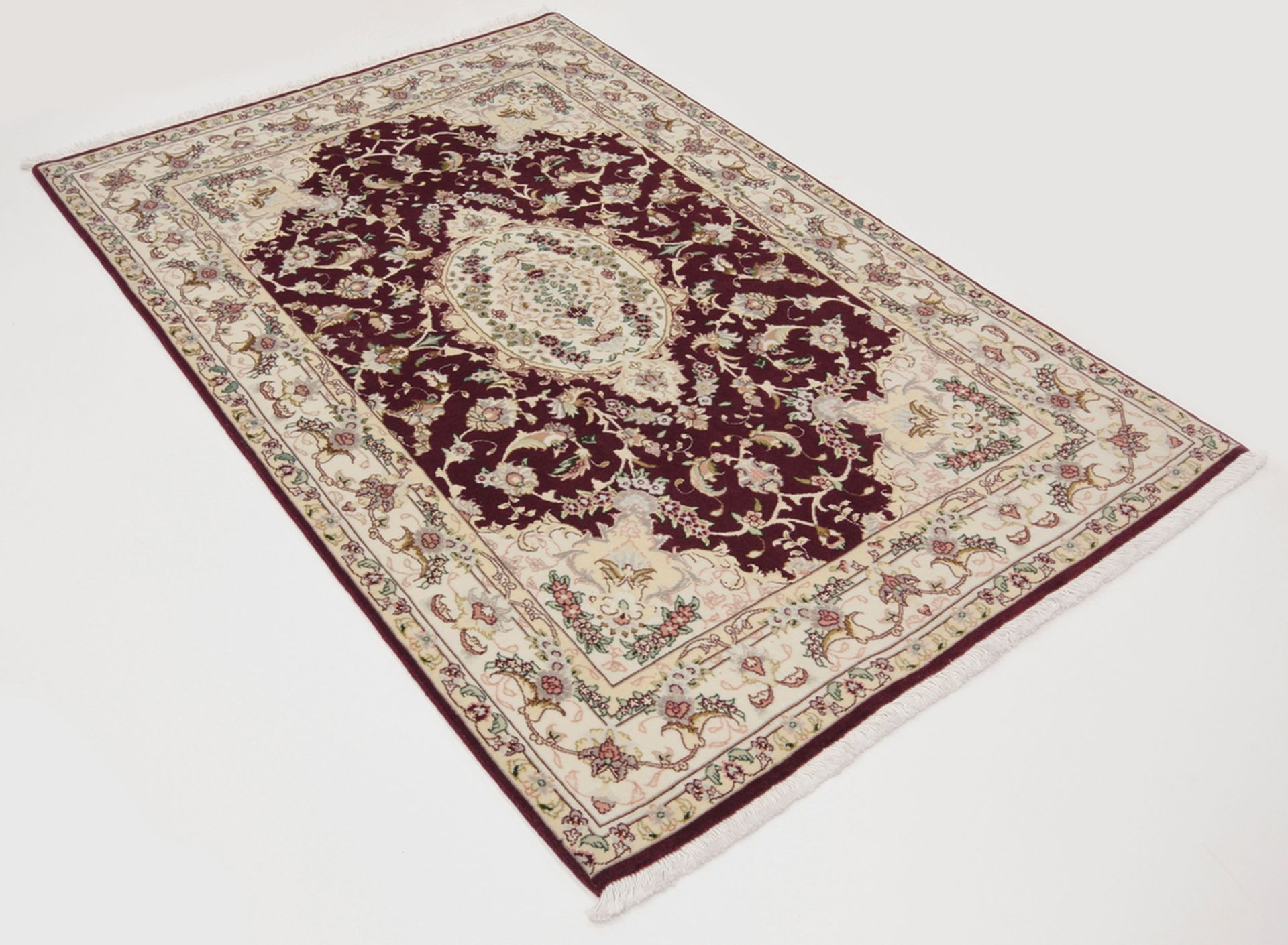 Alternative view of Hand-Knotted Tabriz Persian Rug, 102 × 160 cm, Wool & Silk