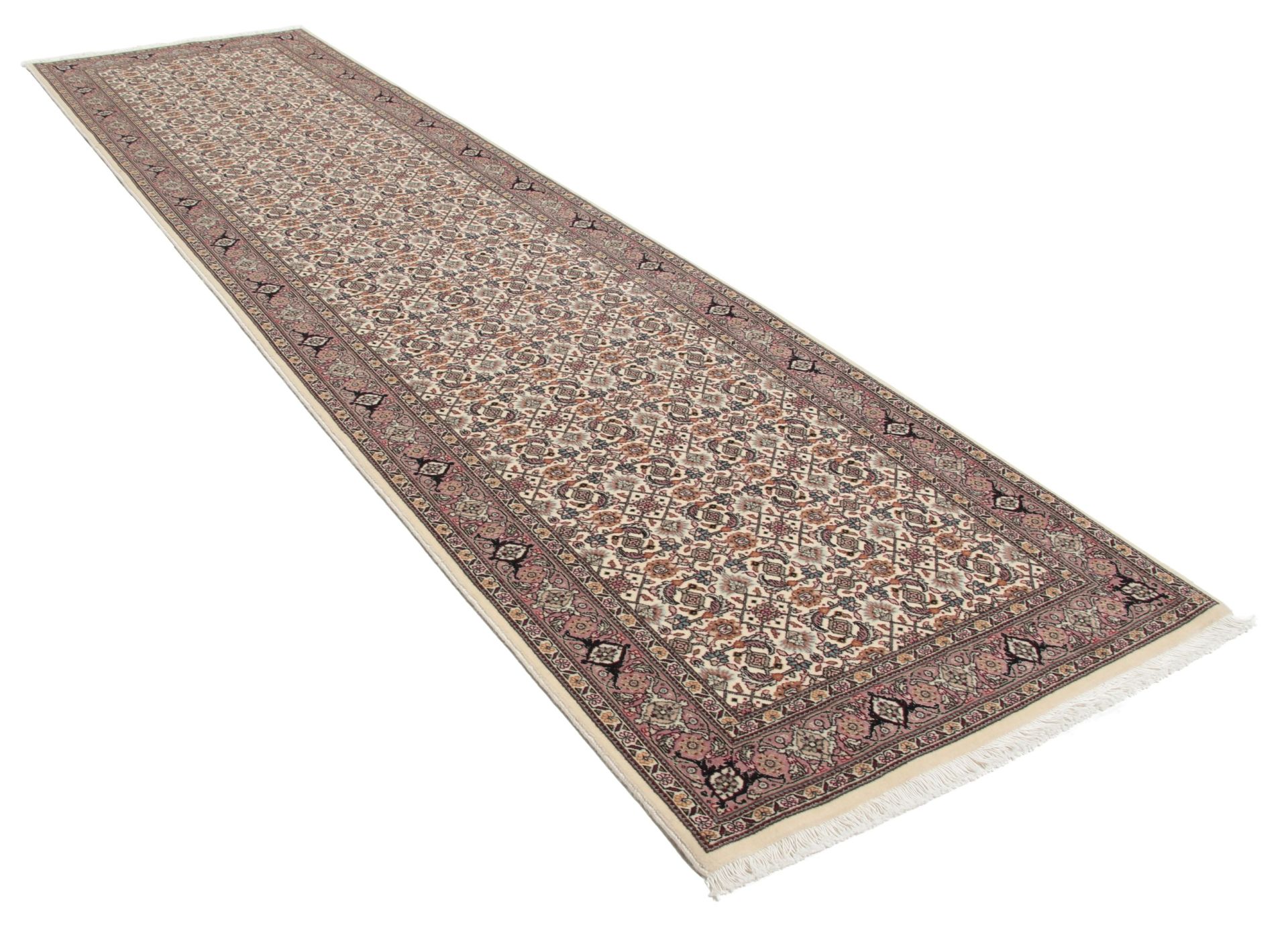 Alternative view of Tabriz Persian Rug 80 × 305 cm in Wool & Silk, hand-knotted