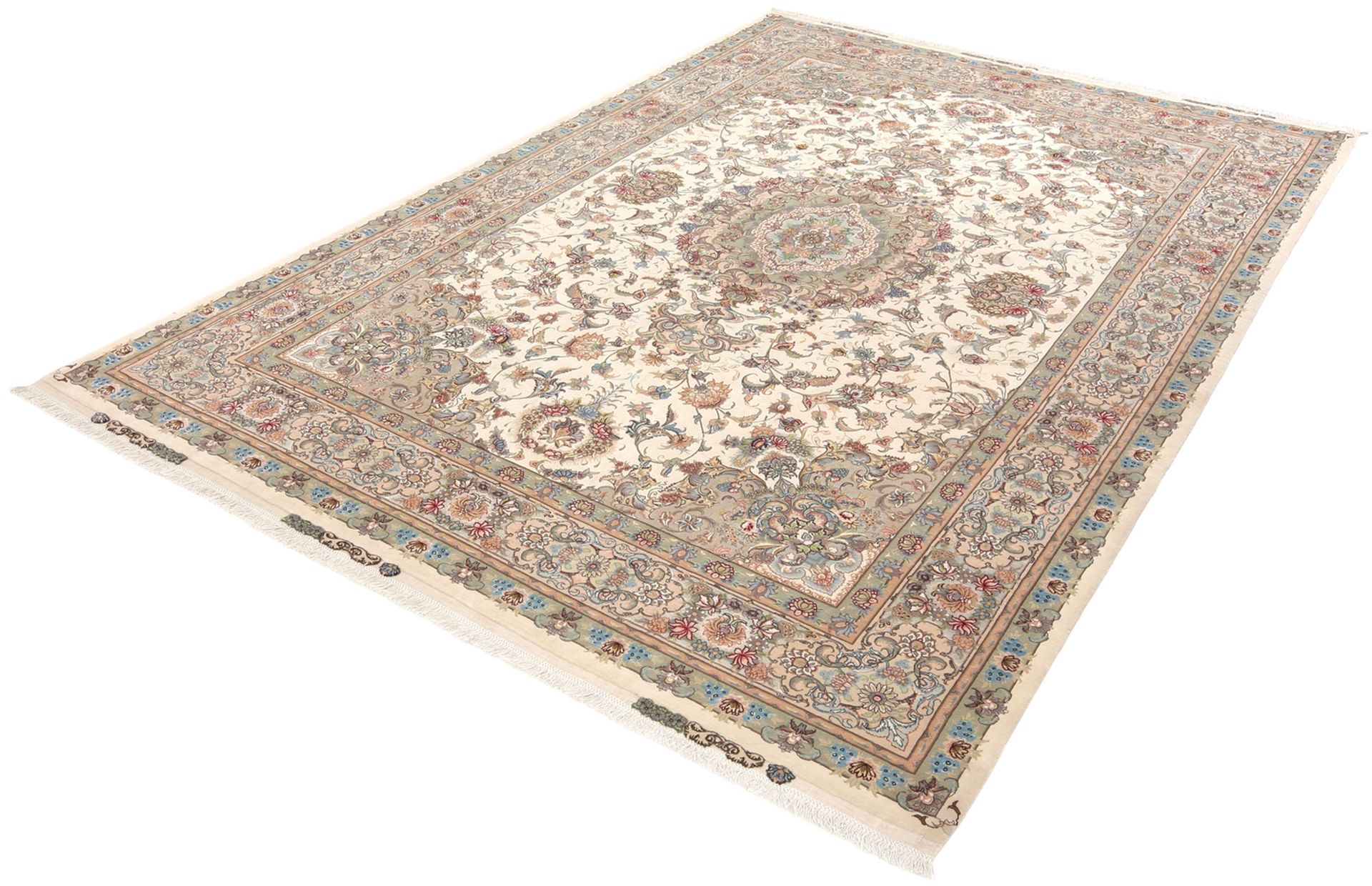 Alternative view of Hand-Knotted Tabriz Persian Rug, 245 × 353 cm, Wool & Silk