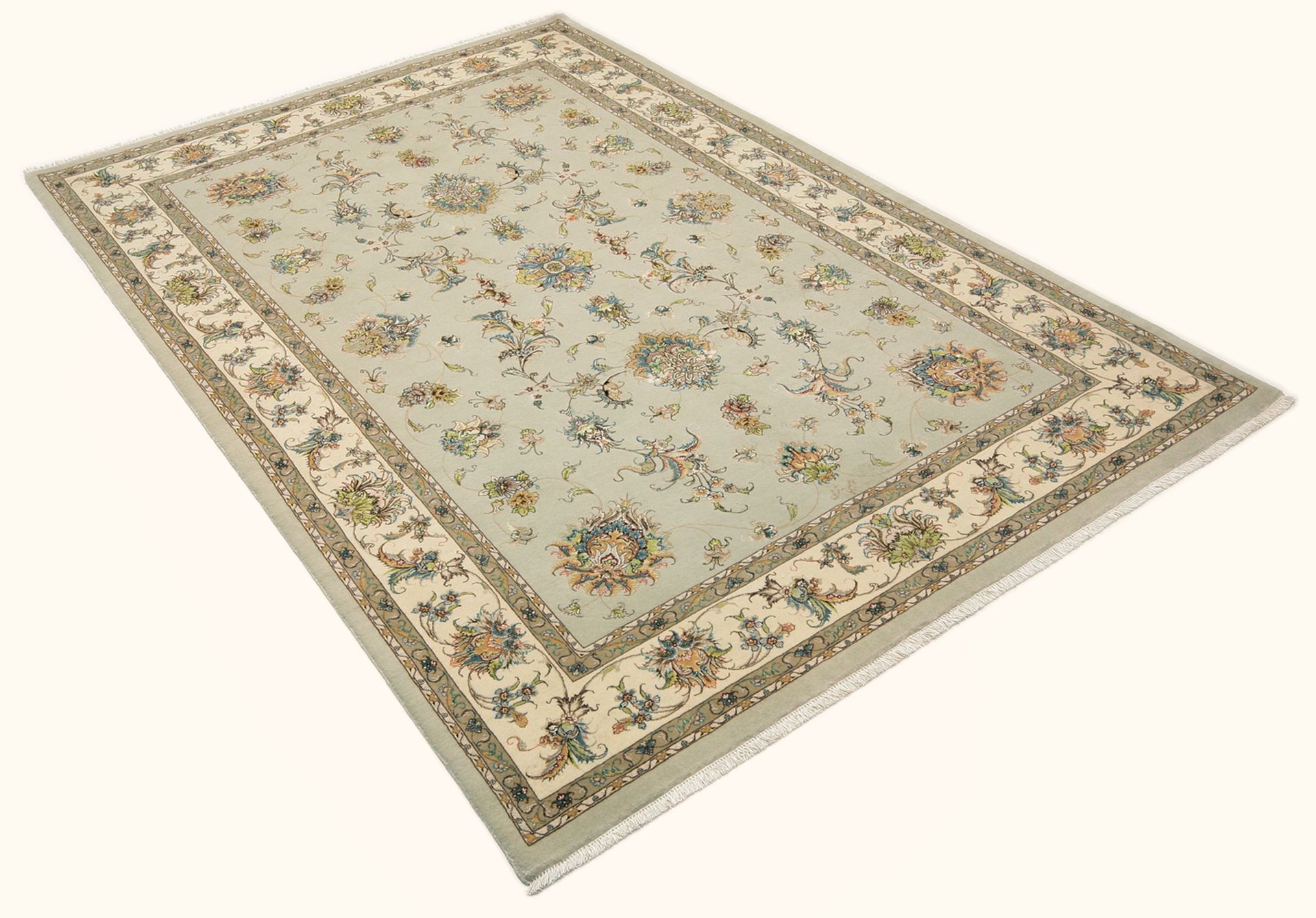 Alternative view of Wool & Silk Tabriz Persian Rug 170 × 260 cm, hand-knotted