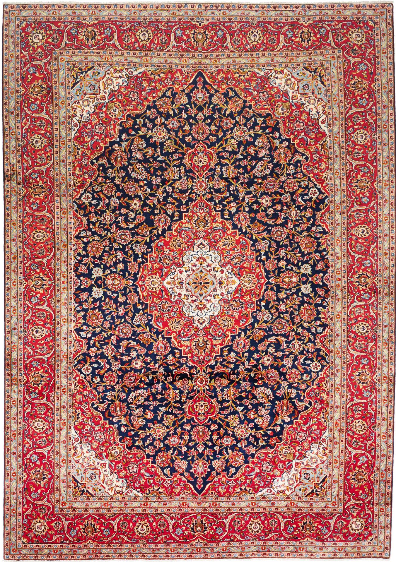 Hand-Knotted Kashan Persian Rug, 251 × 356 cm, Wool