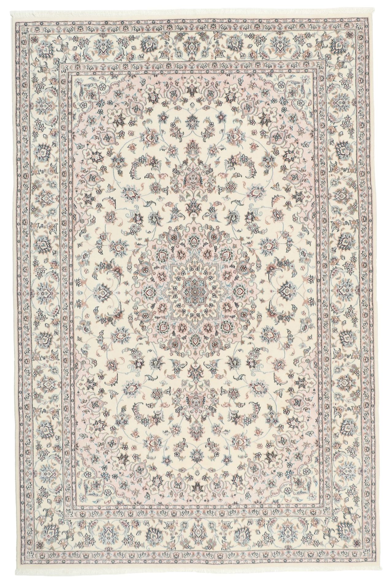 Hand-Knotted Isfahan Persian Rug, 204 × 312 cm, Wool & Silk