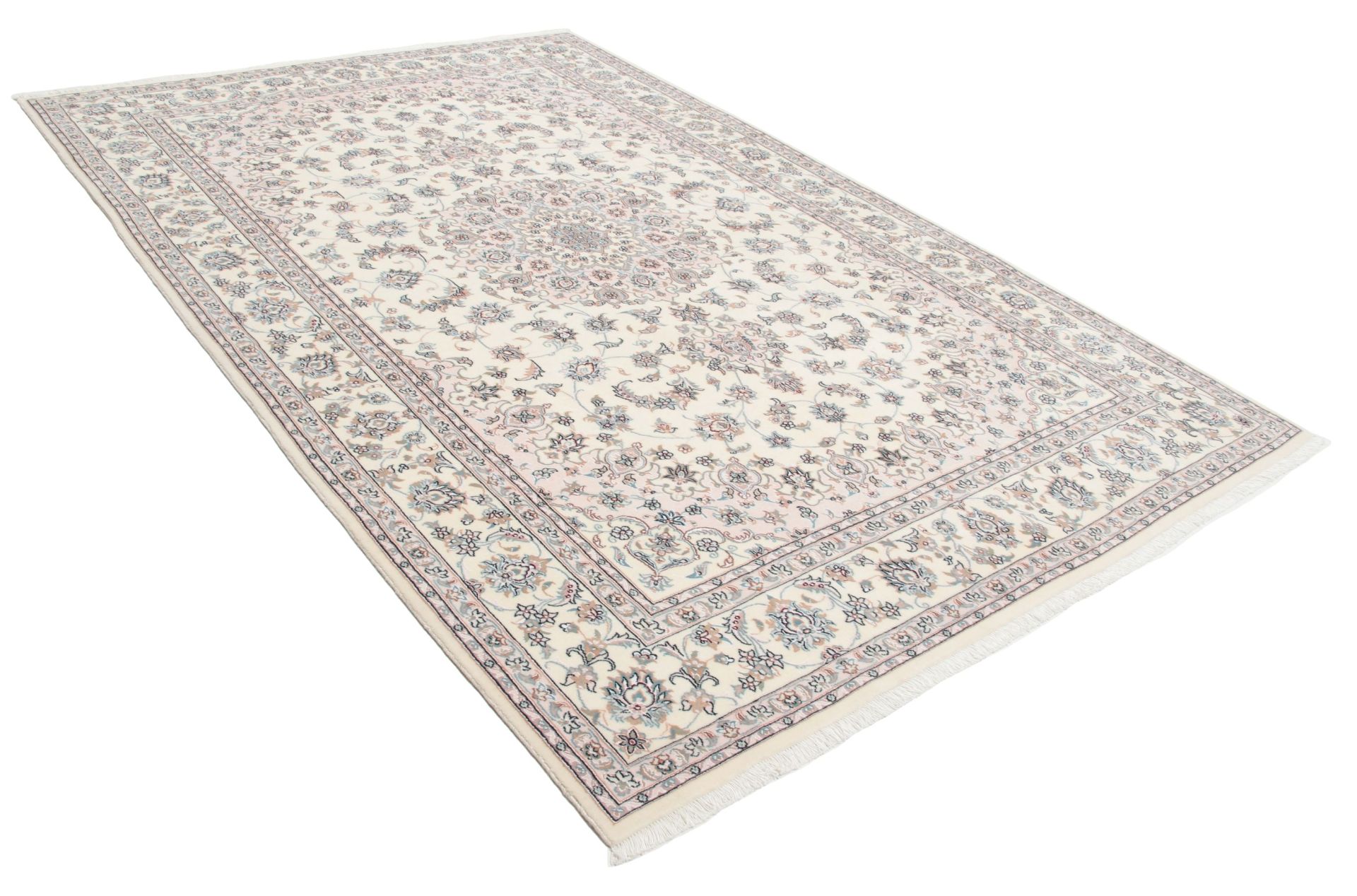 Alternative view of Hand-Knotted Isfahan Persian Rug, 204 × 312 cm, Wool & Silk