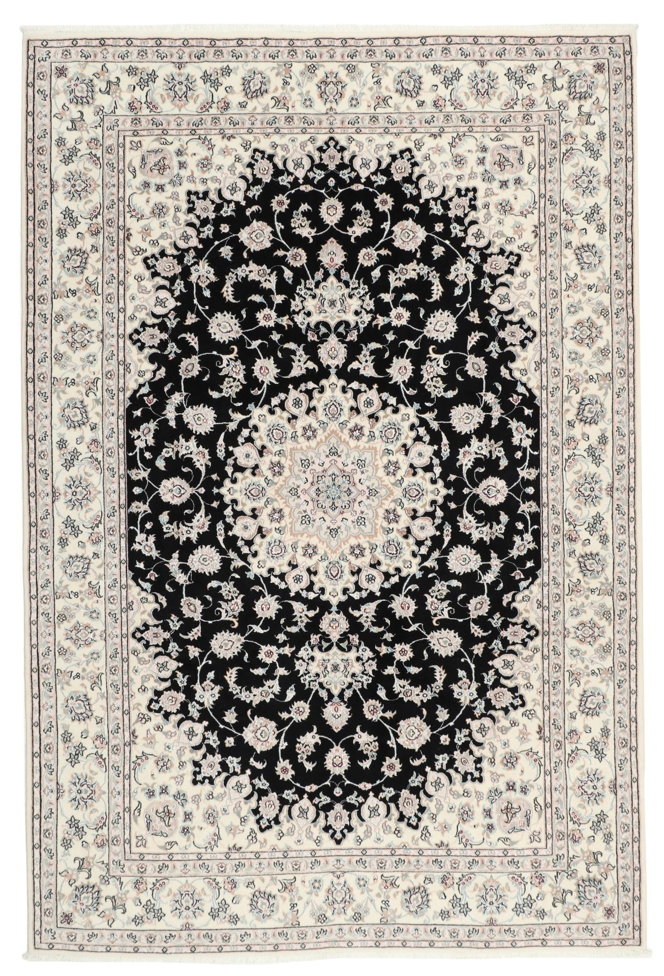 Isfahan Persian Rug 202 × 302 cm in Wool & Silk, hand-knotted