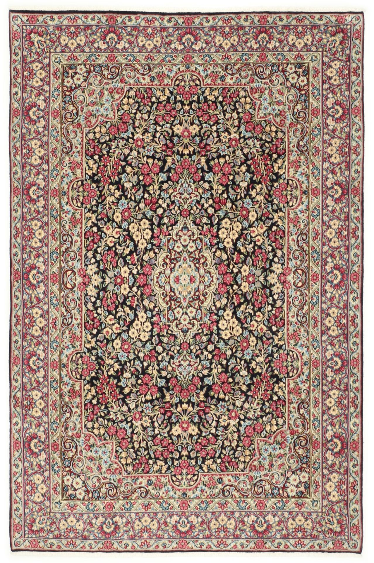 Wool Kerman Persian Rug 202 × 303 cm, hand-knotted