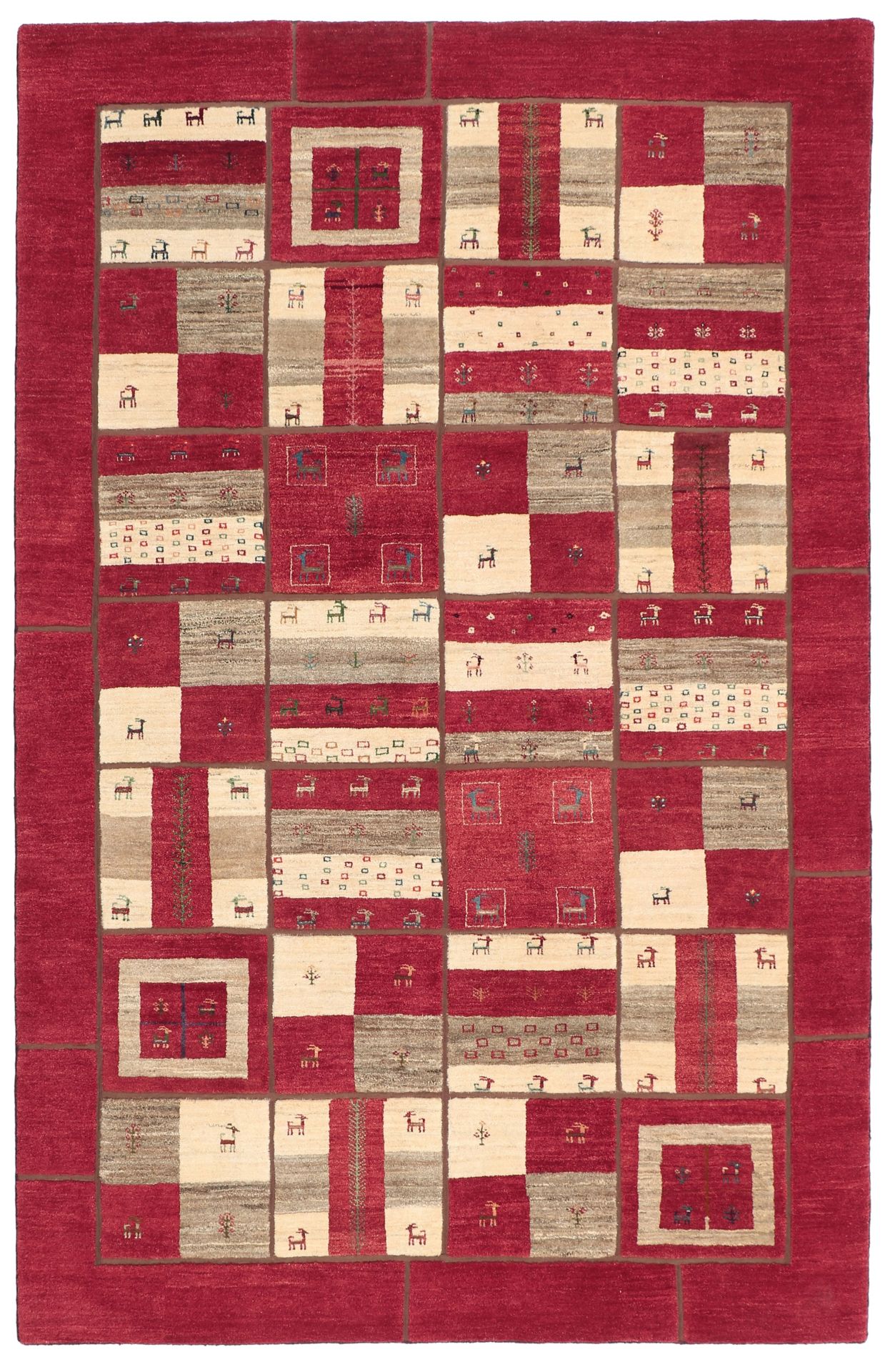 Gabbeh Persian Rug 202 × 305 cm in Wool, hand-knotted