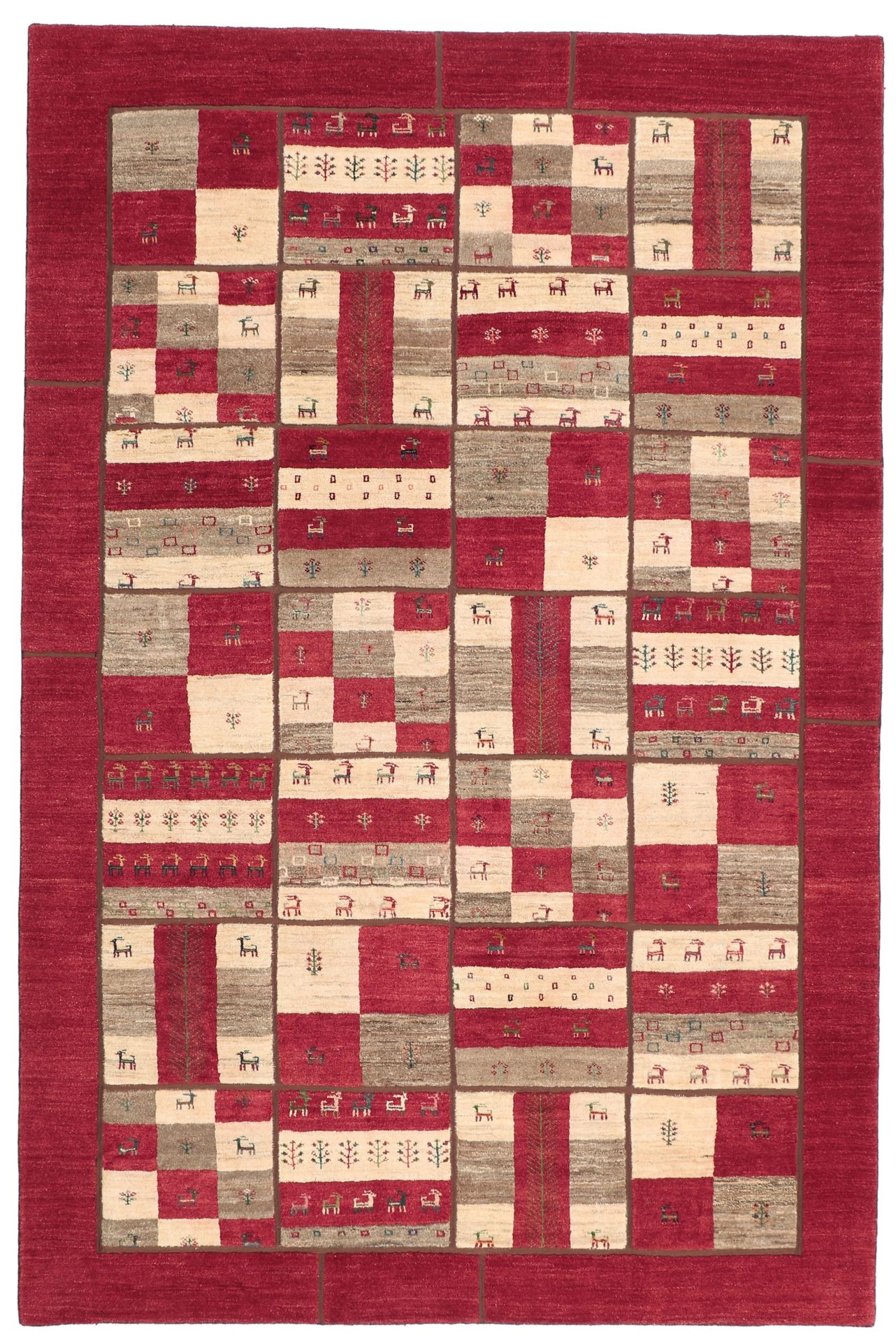 Wool Gabbeh Persian Rug 203 × 305 cm, hand-knotted