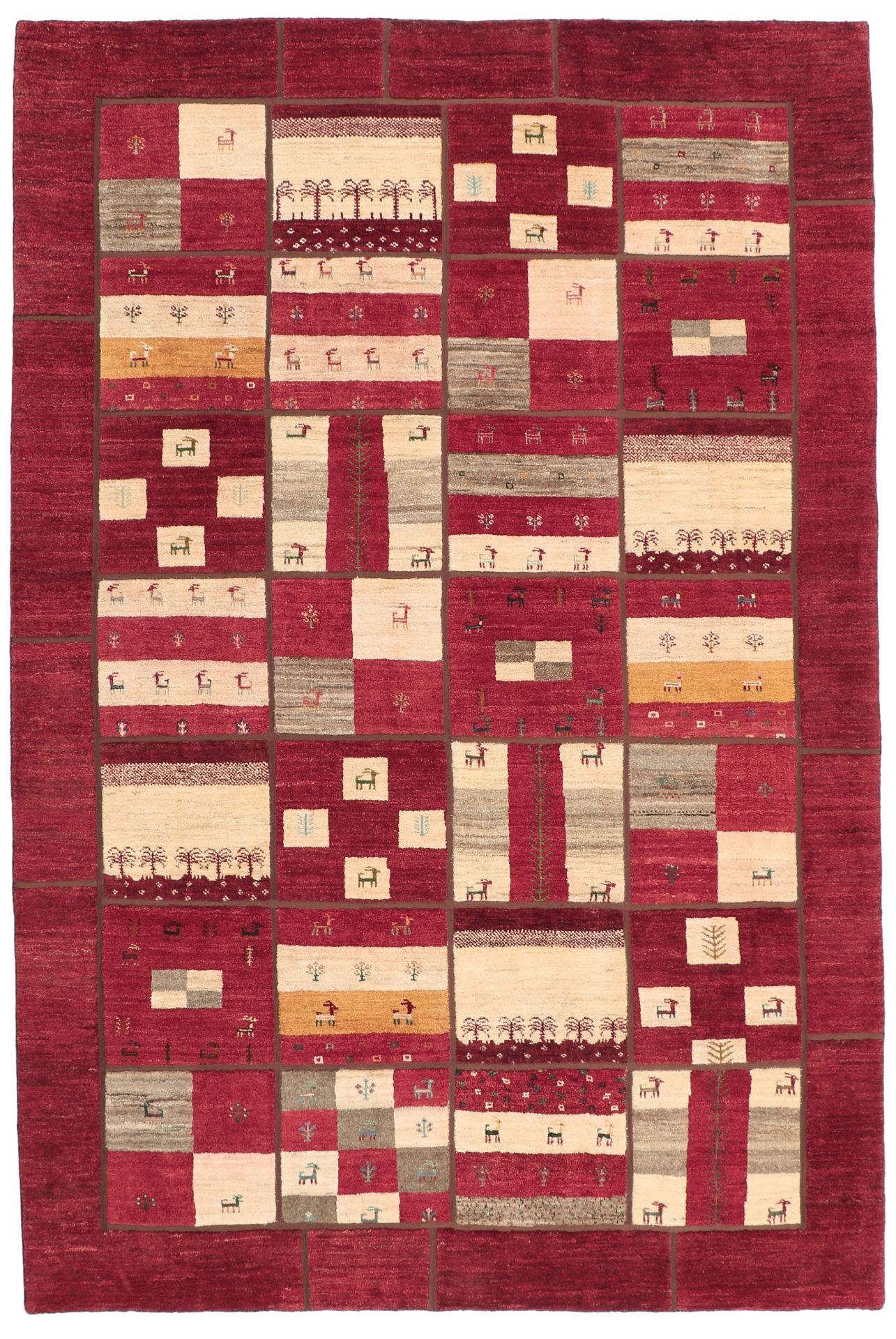 Gabbeh Persian Rug 205 × 304 cm in Wool, hand-knotted